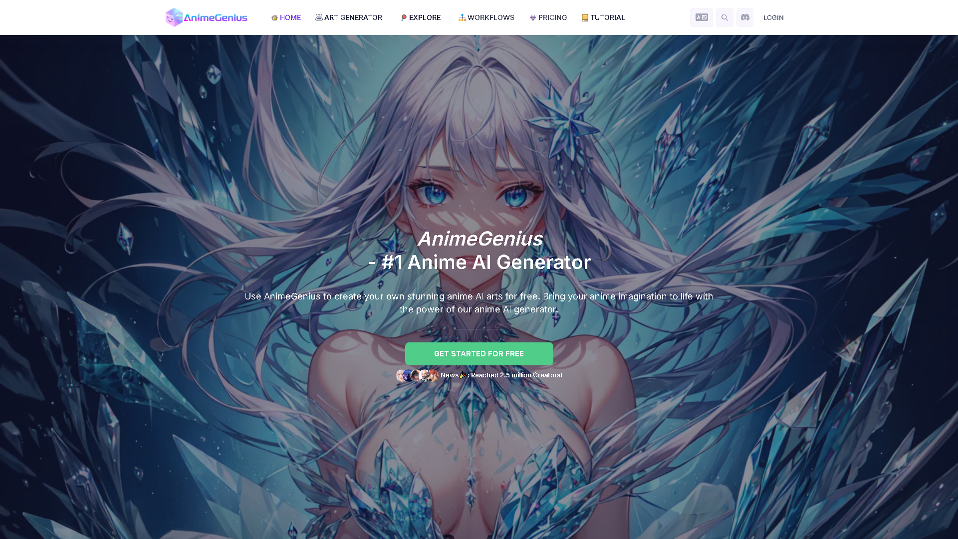AnimeGenius Interface Screenshot - Image Generation & Editing Tool