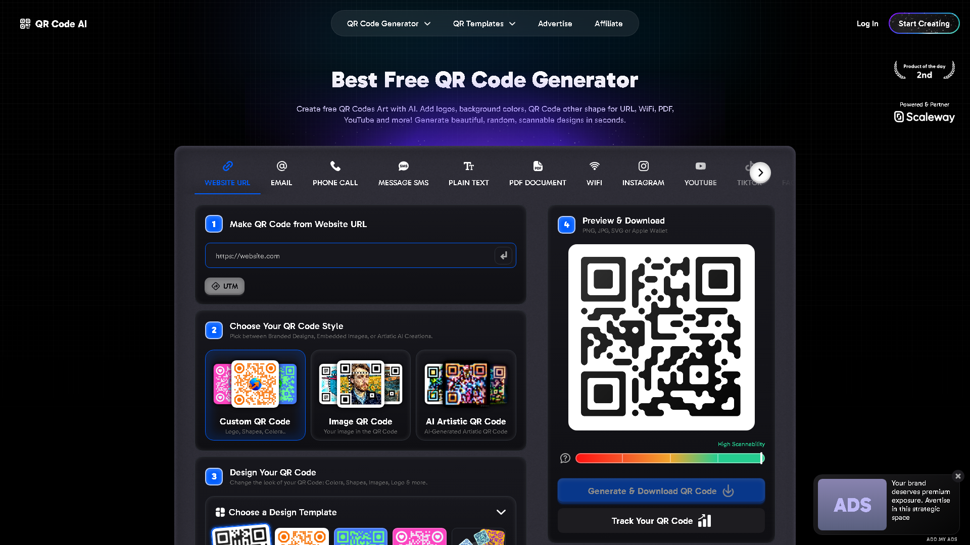 QR Code AI Interface Screenshot - Image Generation & Editing Tool