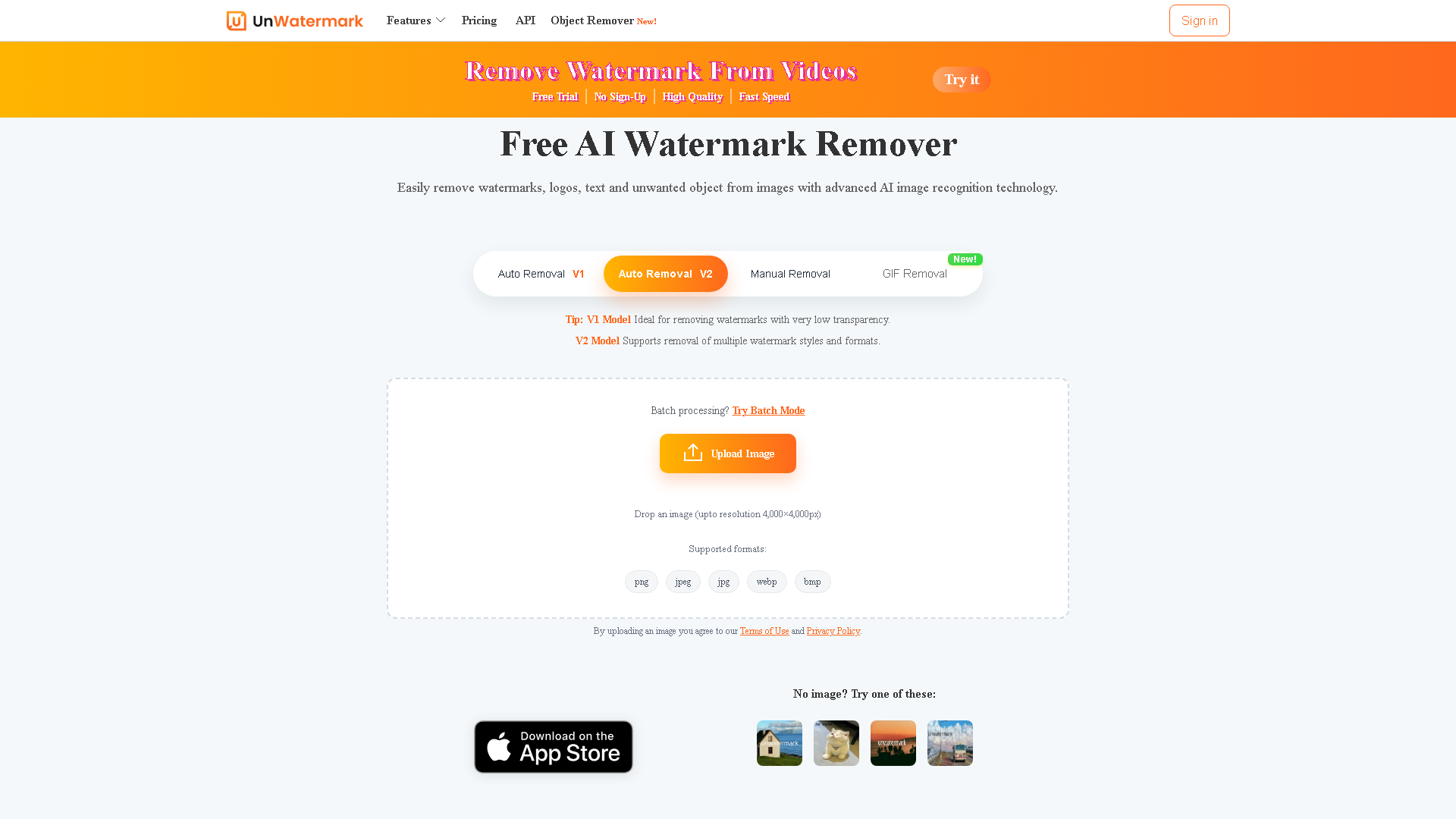 Unwatermark AI Interface Screenshot - Image & Design Tool