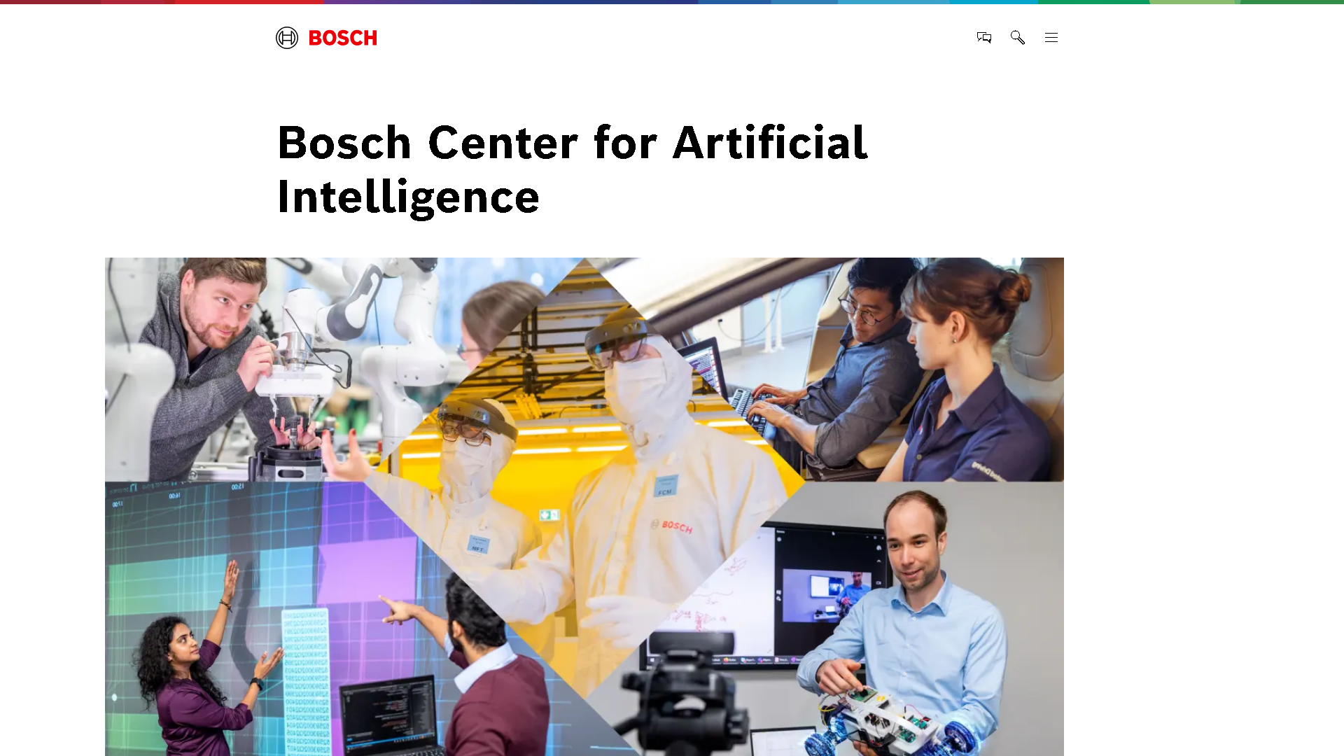 Bosch Center for Artificial Intelligence Interface Screenshot - Business Research Tool