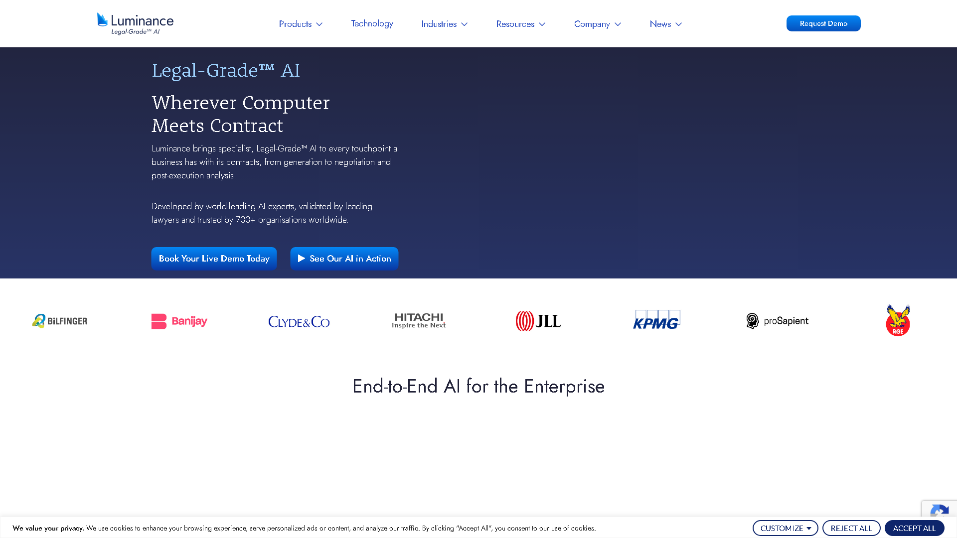Luminance Interface Screenshot - Legal & Finance Tool