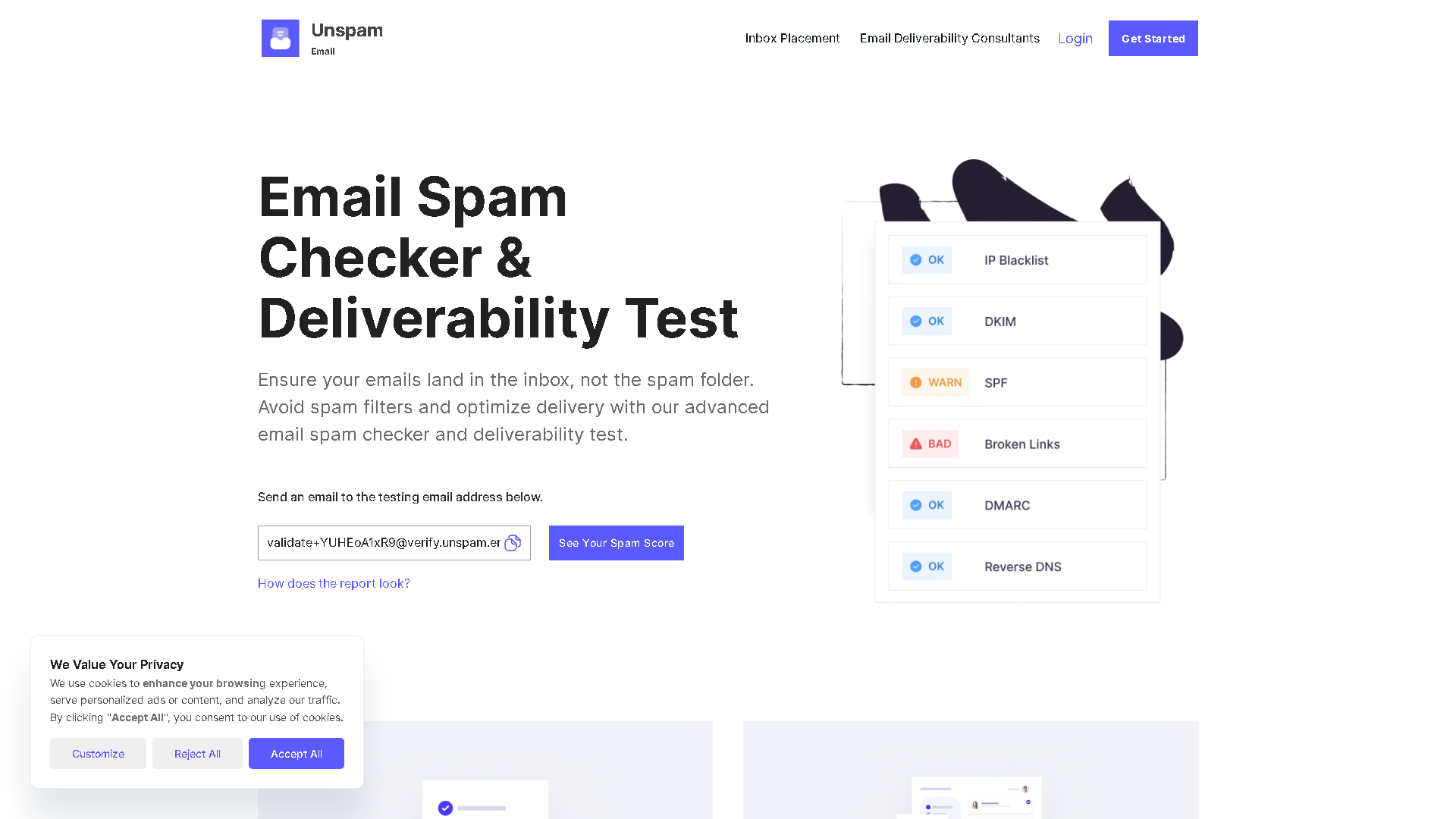 Unspam Interface Screenshot - AI Detection & Anti-Detection Tool
