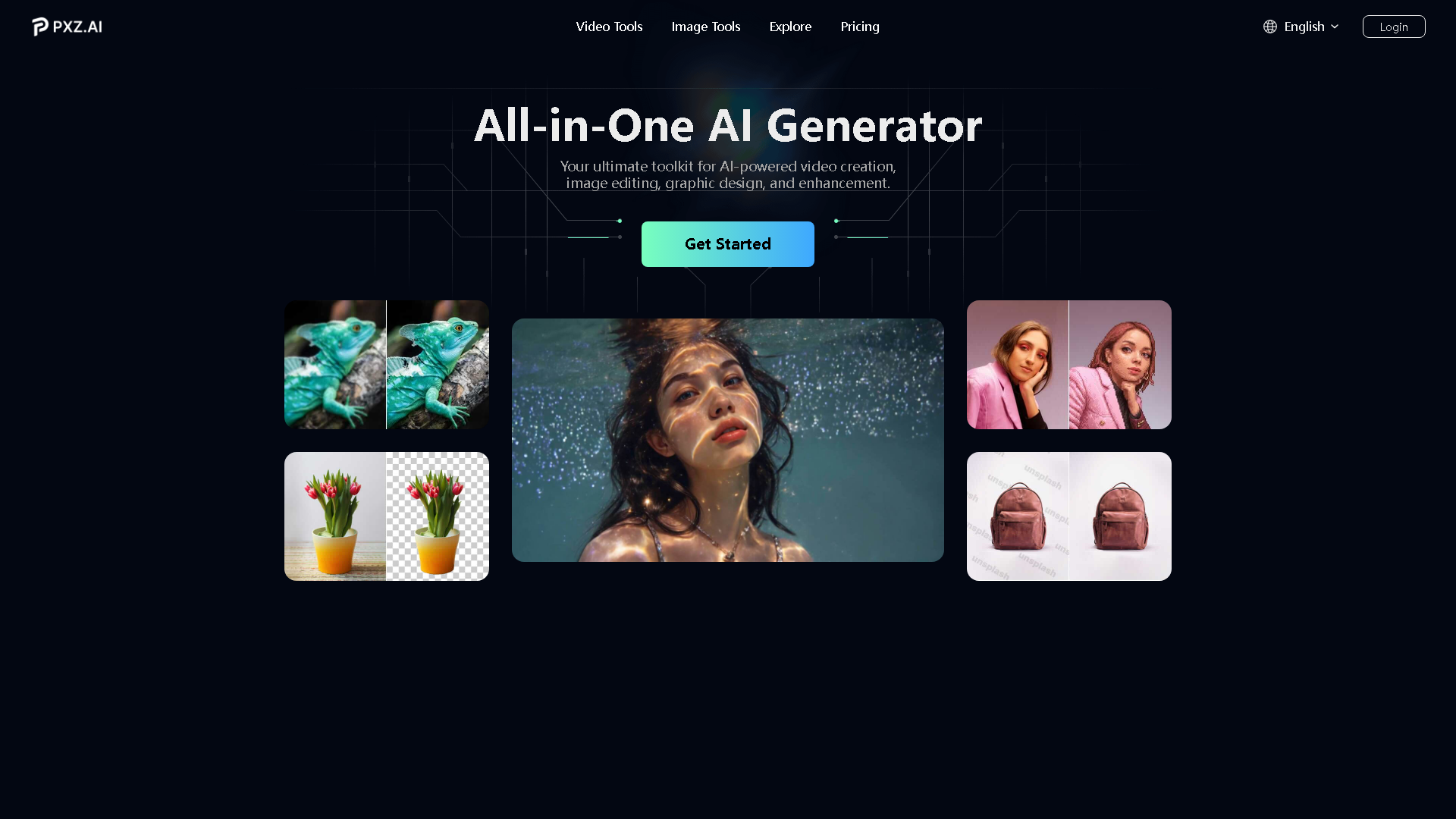 PXZ AI Interface Screenshot - Image Generation & Editing Tool
