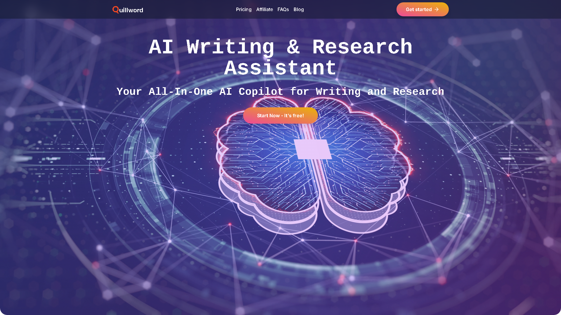 QuillWord Interface Screenshot - Research & Data Analysis Tool