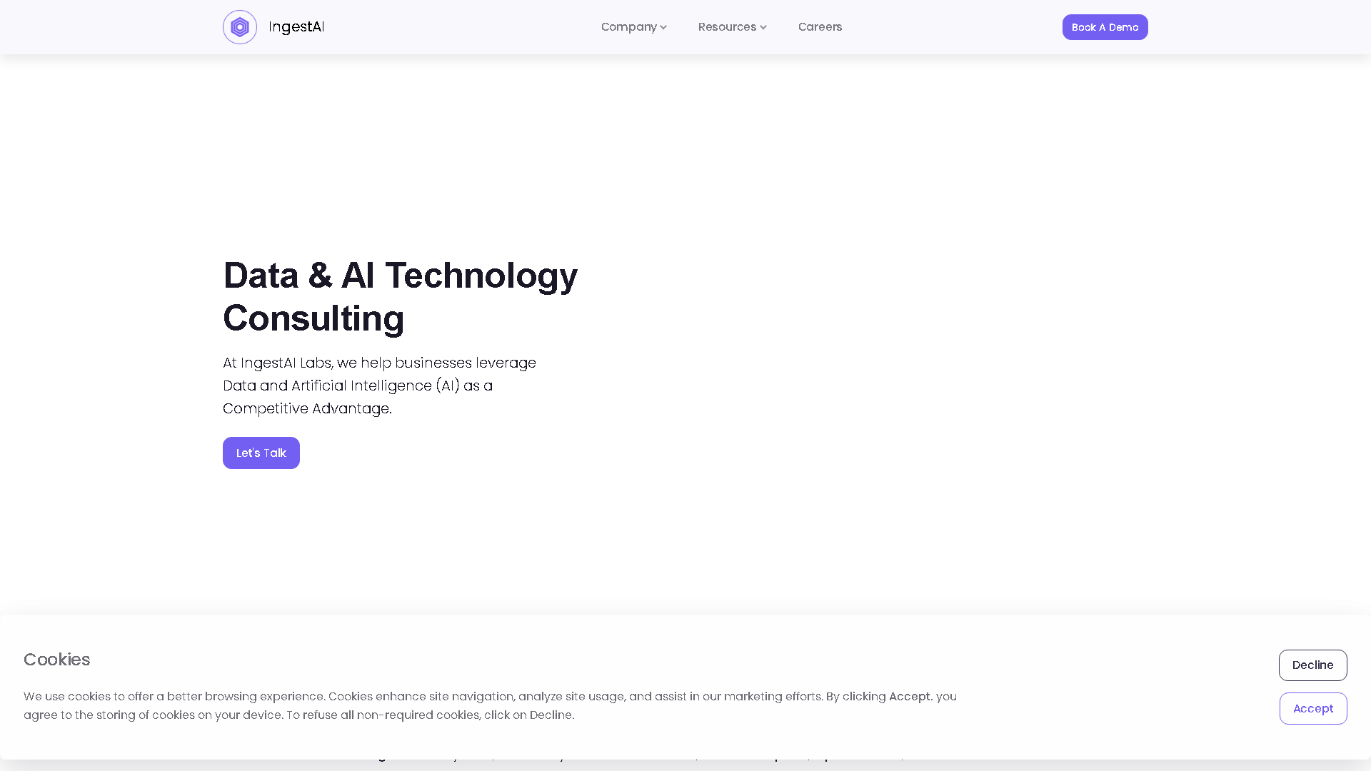 IngestAI Interface Screenshot - Business Research Tool