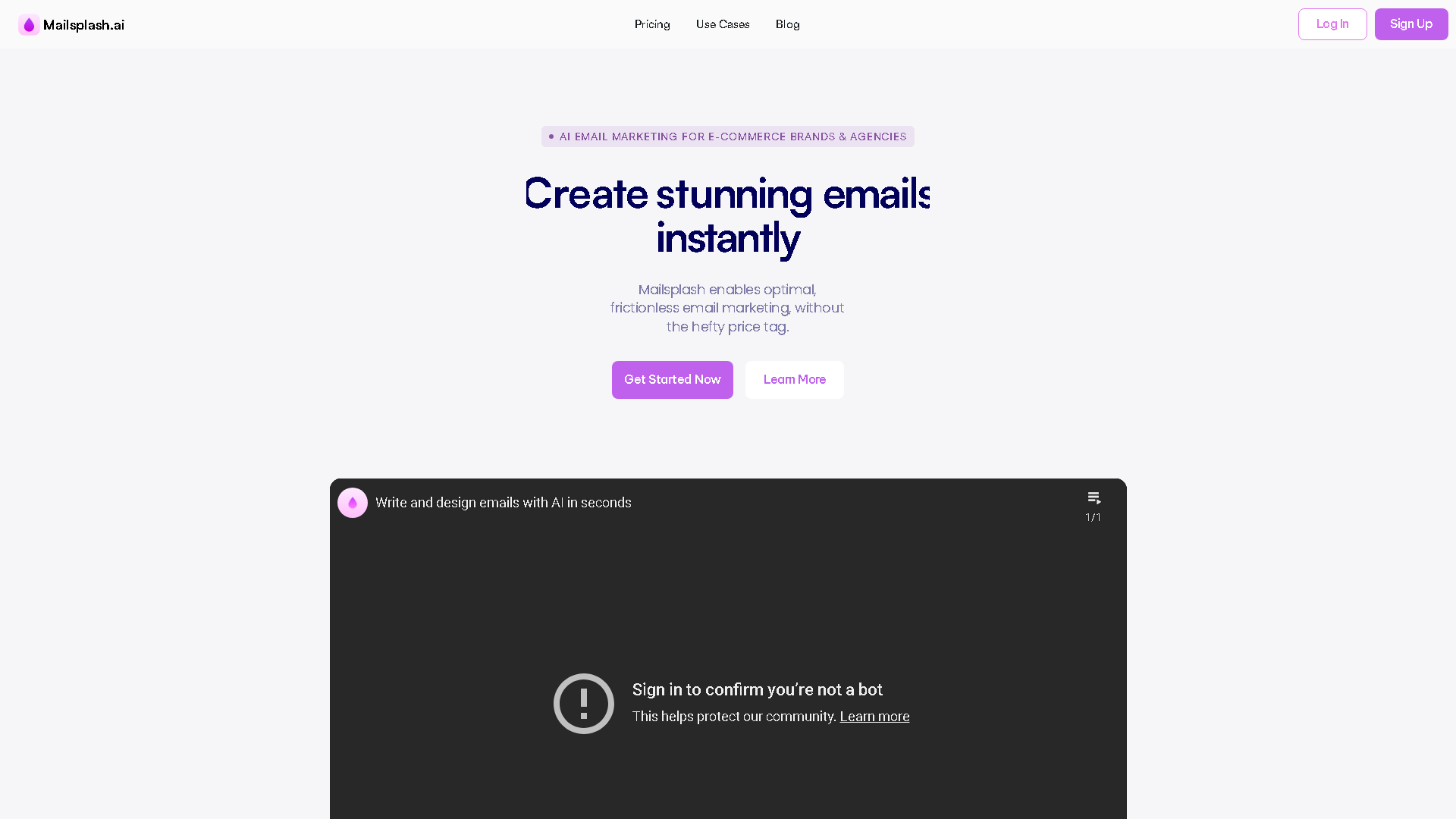 Mailsplash Interface Screenshot - Writing & Editing Tool