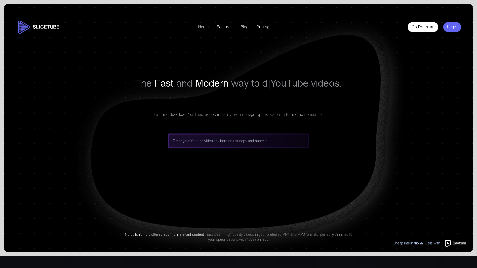 SliceTube Interface Screenshot - Social Media Tool