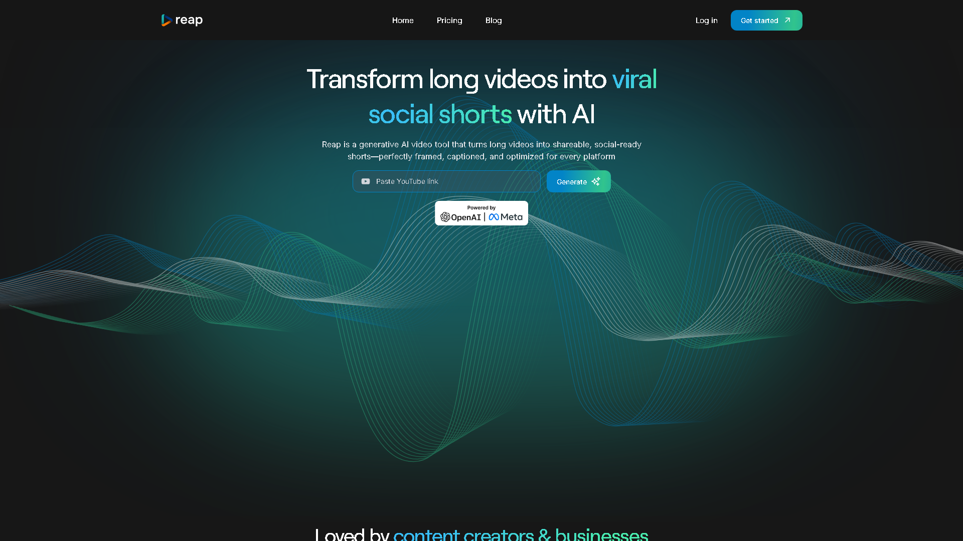 reap Interface Screenshot - Writing & Editing Tool