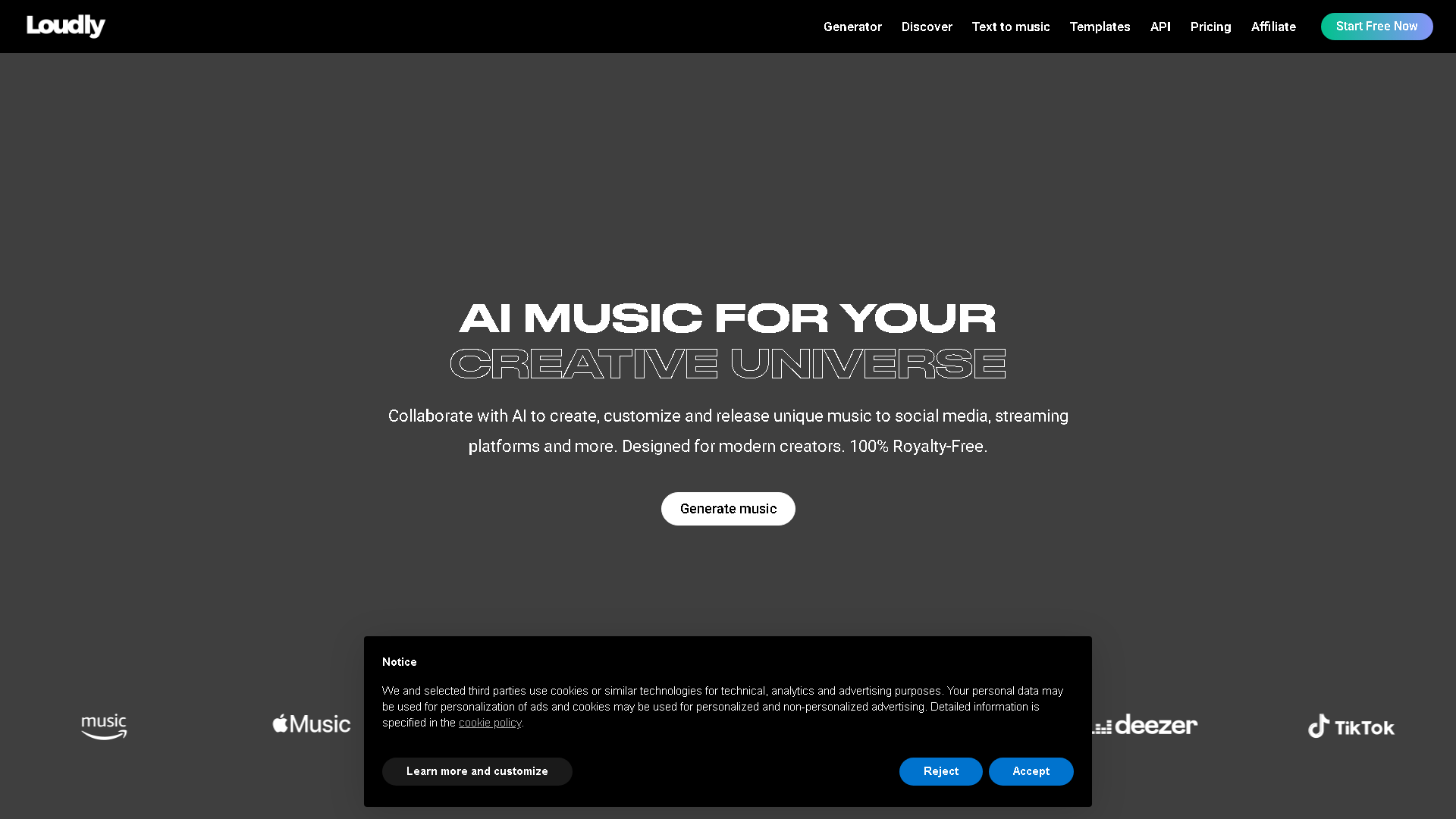 Loudly Interface Screenshot - Audio & Voice Tool