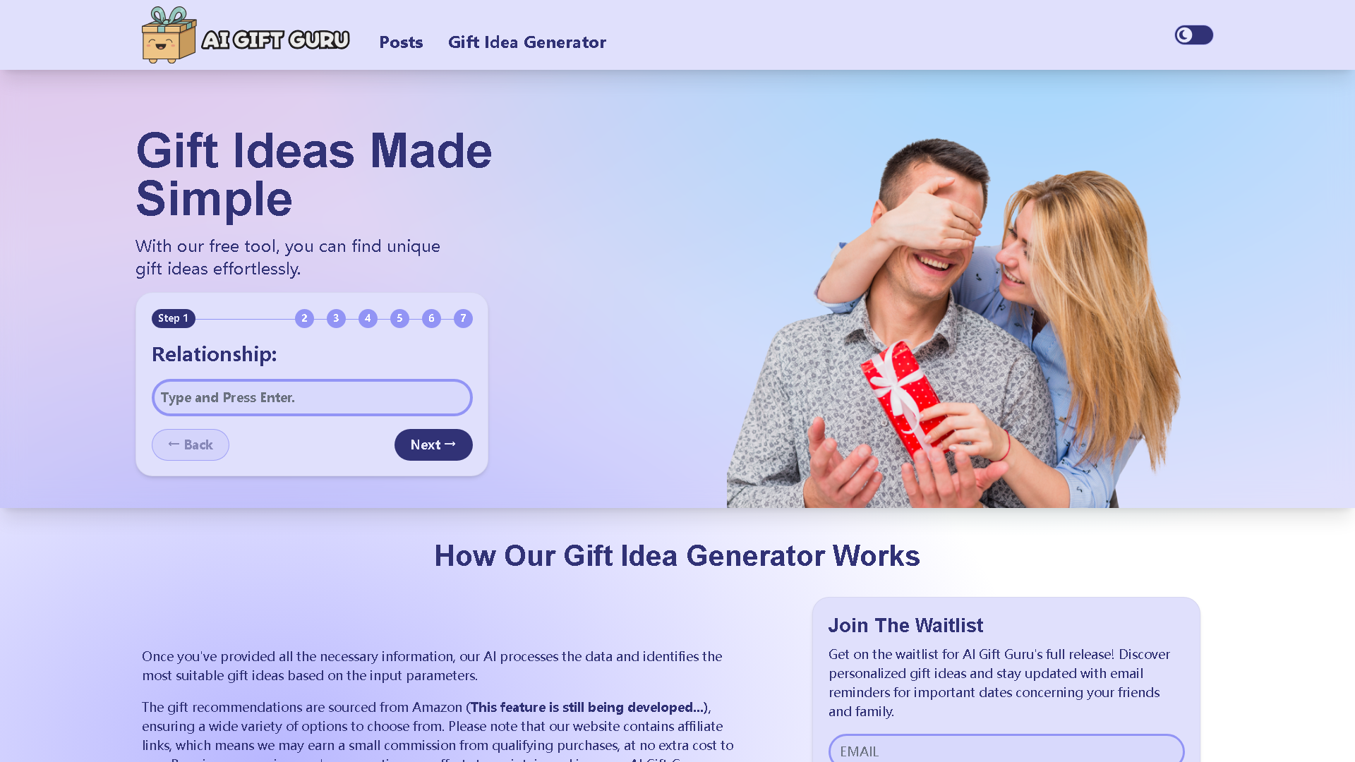 AI Gift Guru Interface Screenshot - Daily Life Tool