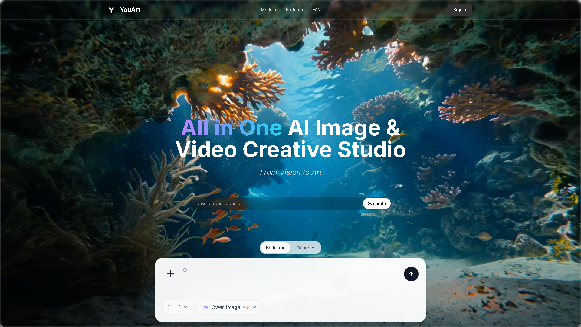 YouArt Interface Screenshot - Video & Animation Tool