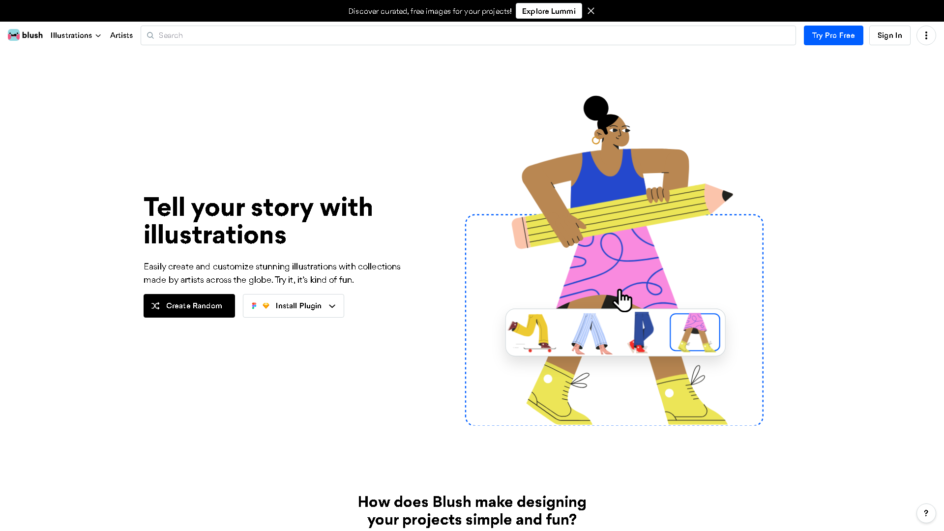 Blush Interface Screenshot - Art & Creative Design Tool