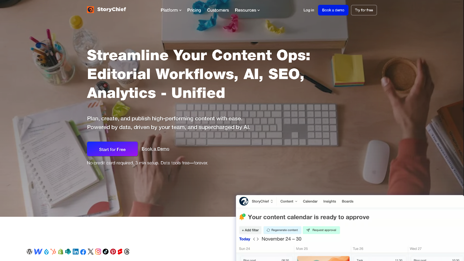 StoryChief Interface Screenshot - Writing & Editing Tool