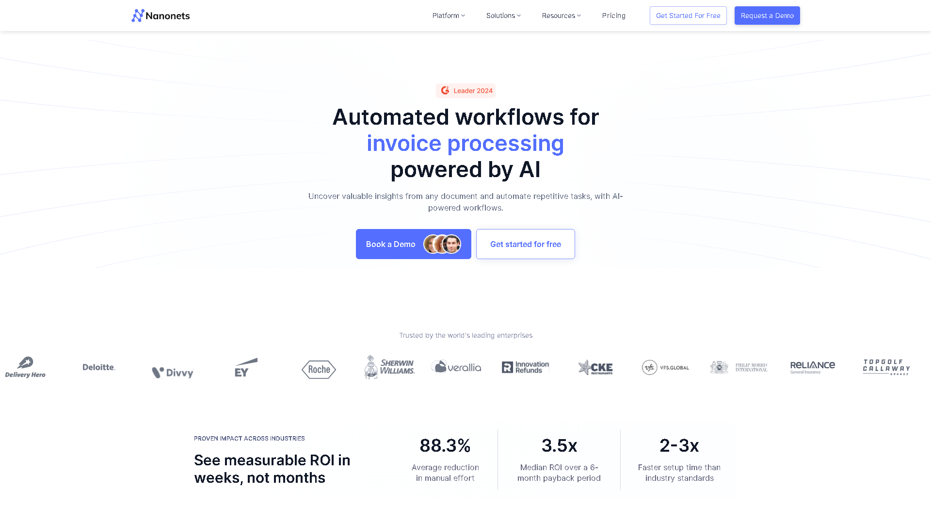 Nanonets Interface Screenshot - Image Analysis Tool