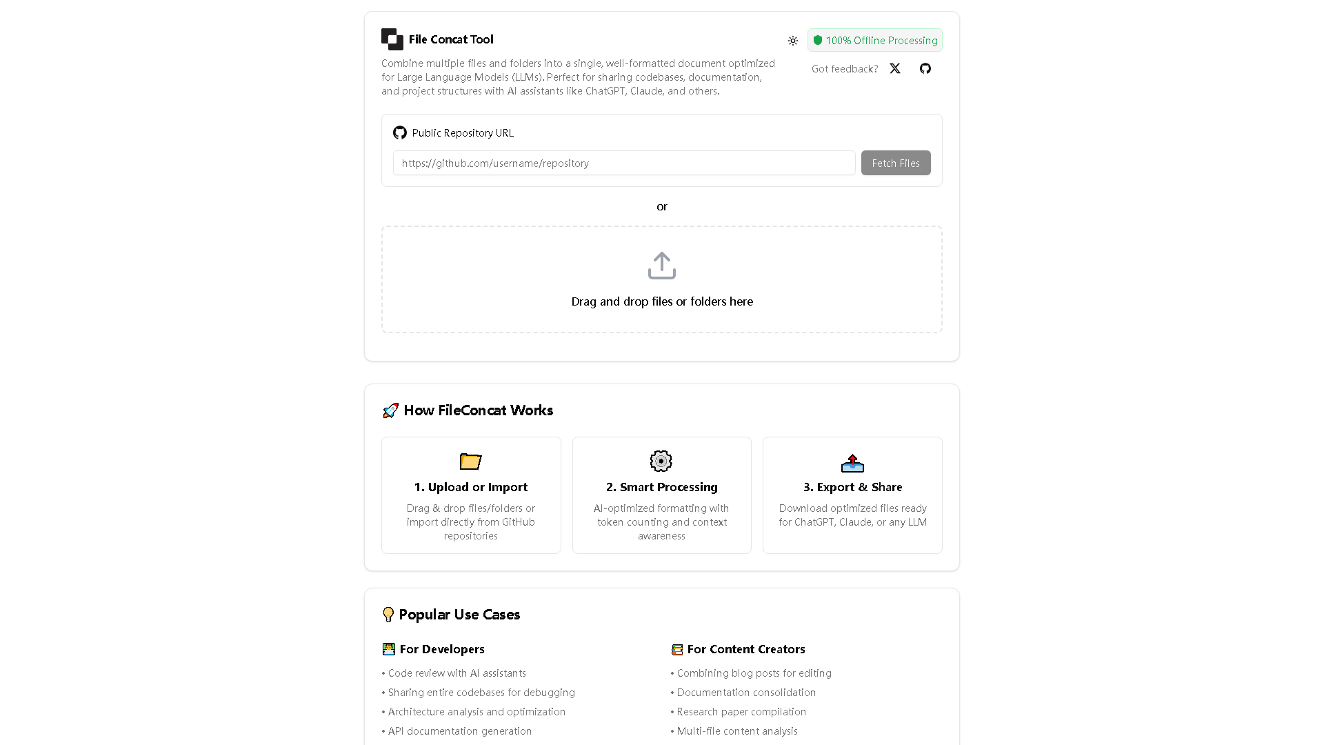 File Concat Tool Interface Screenshot - Office & Productivity Tool