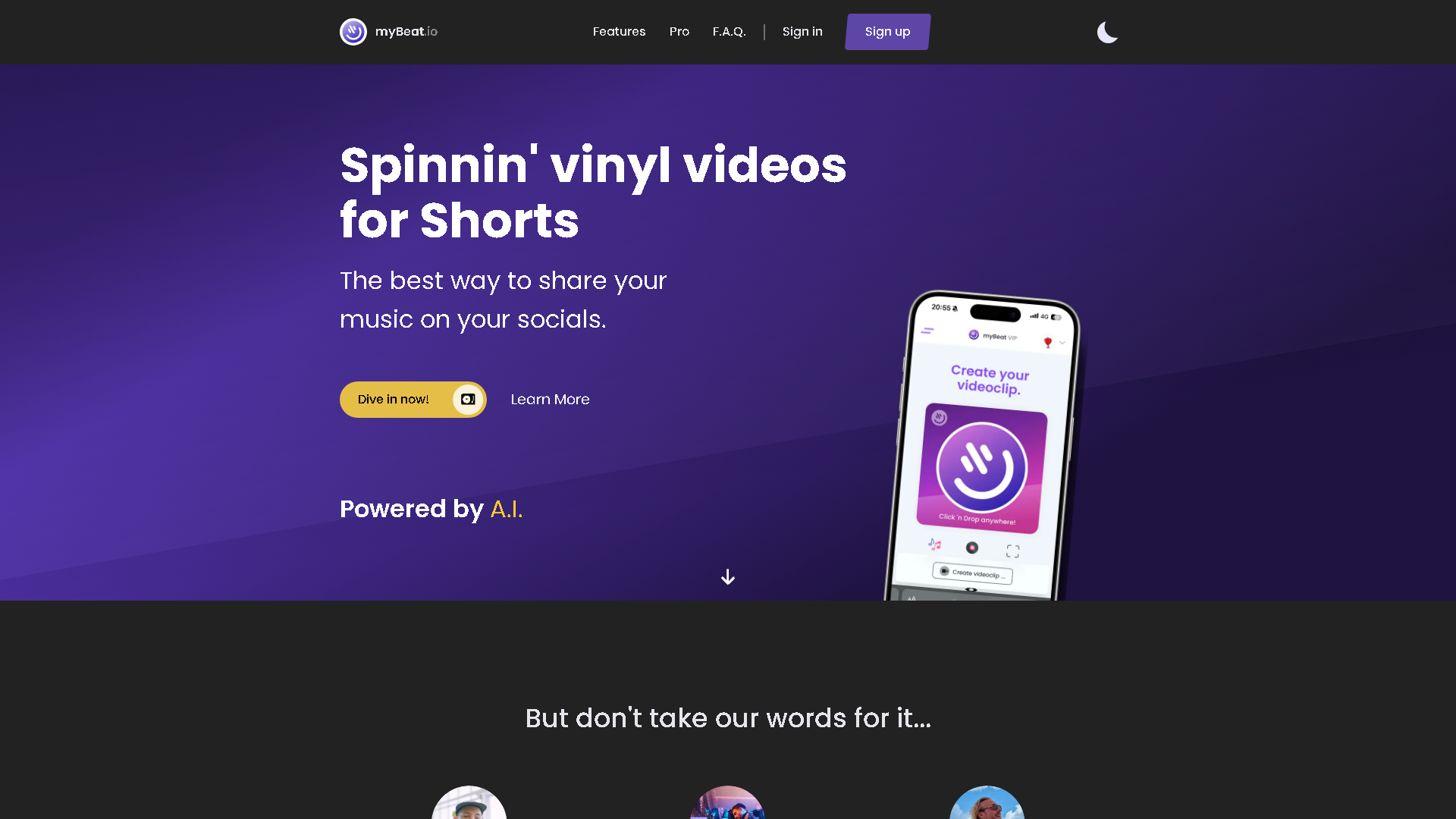myBeat Interface Screenshot - Art & Creative Design Tool