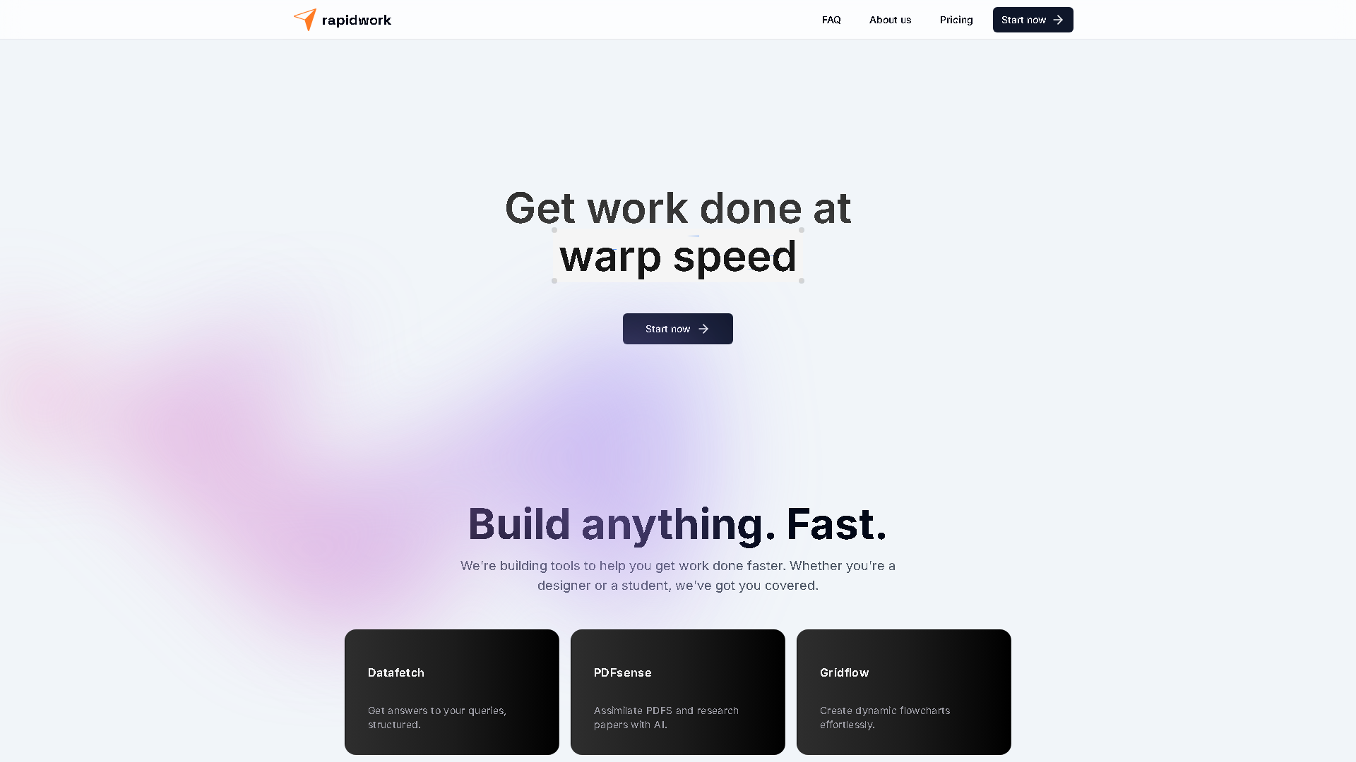 rapidwork Interface Screenshot - Office & Productivity Tool