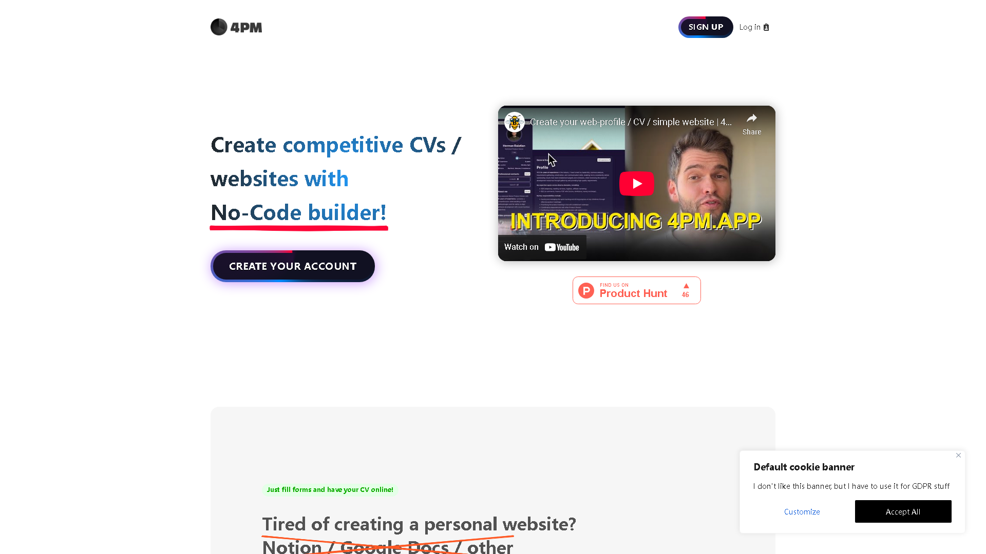 4pm.app Interface Screenshot - Social Media Tool