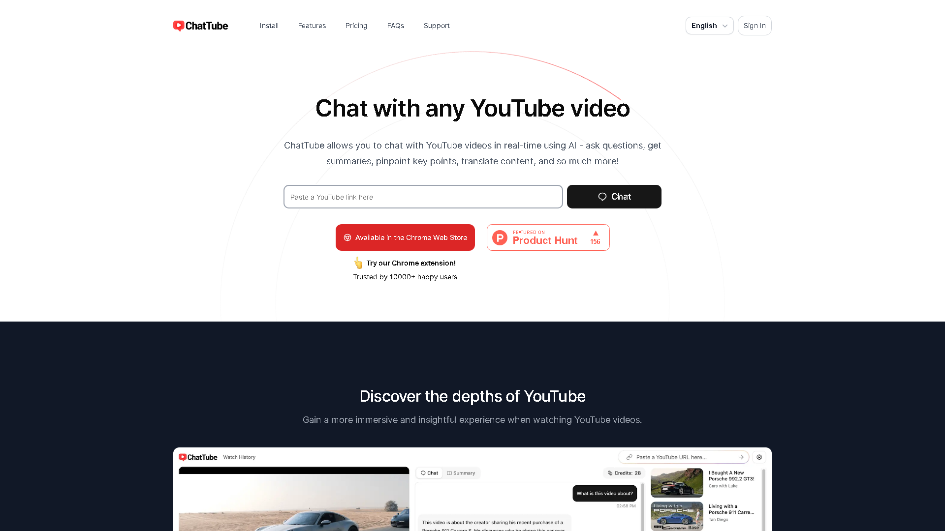 ChatTube Interface Screenshot - Social Media Tool