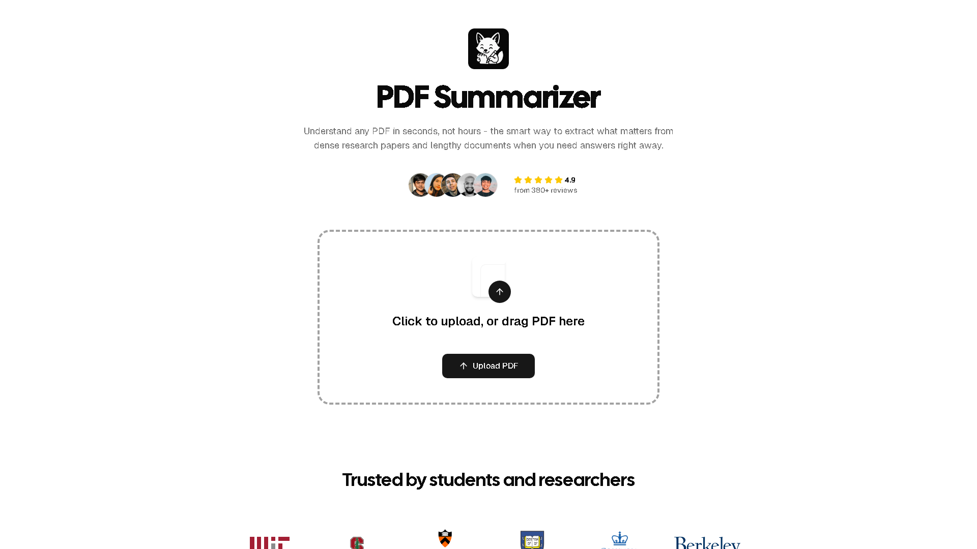 PDF Summarizer Interface Screenshot - Office & Productivity Tool