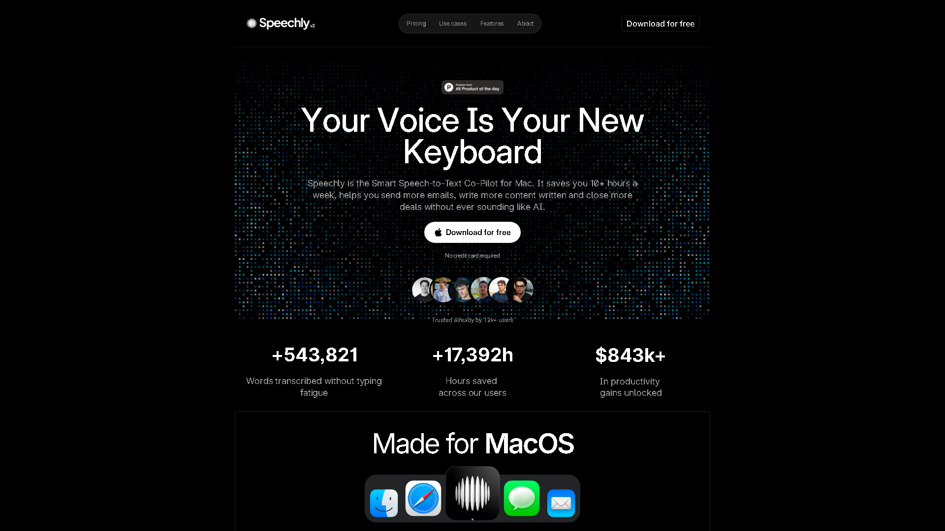 Speechly Interface Screenshot - Writing & Editing Tool