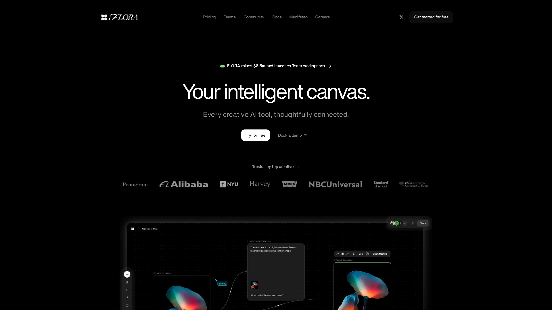 FLORA Interface Screenshot - Art & Creative Design Tool