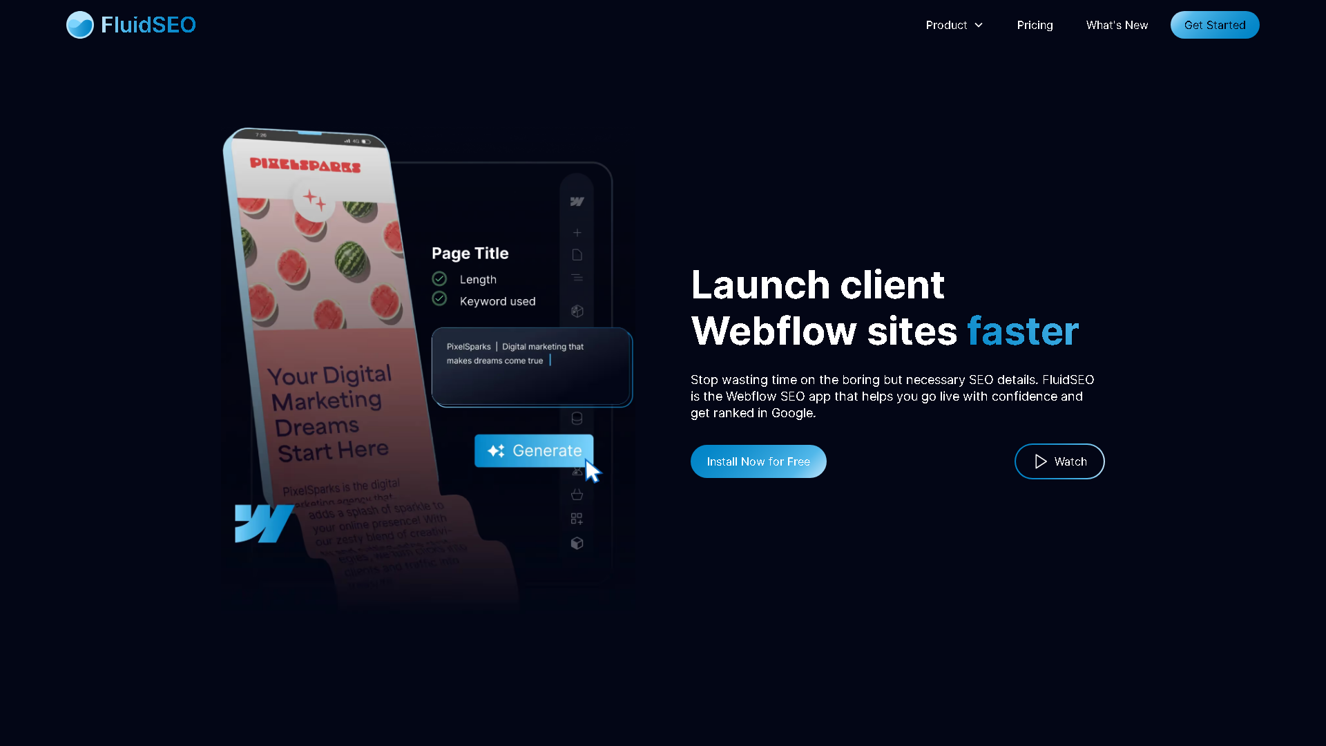 FluidSEO Interface Screenshot - Writing & Editing Tool