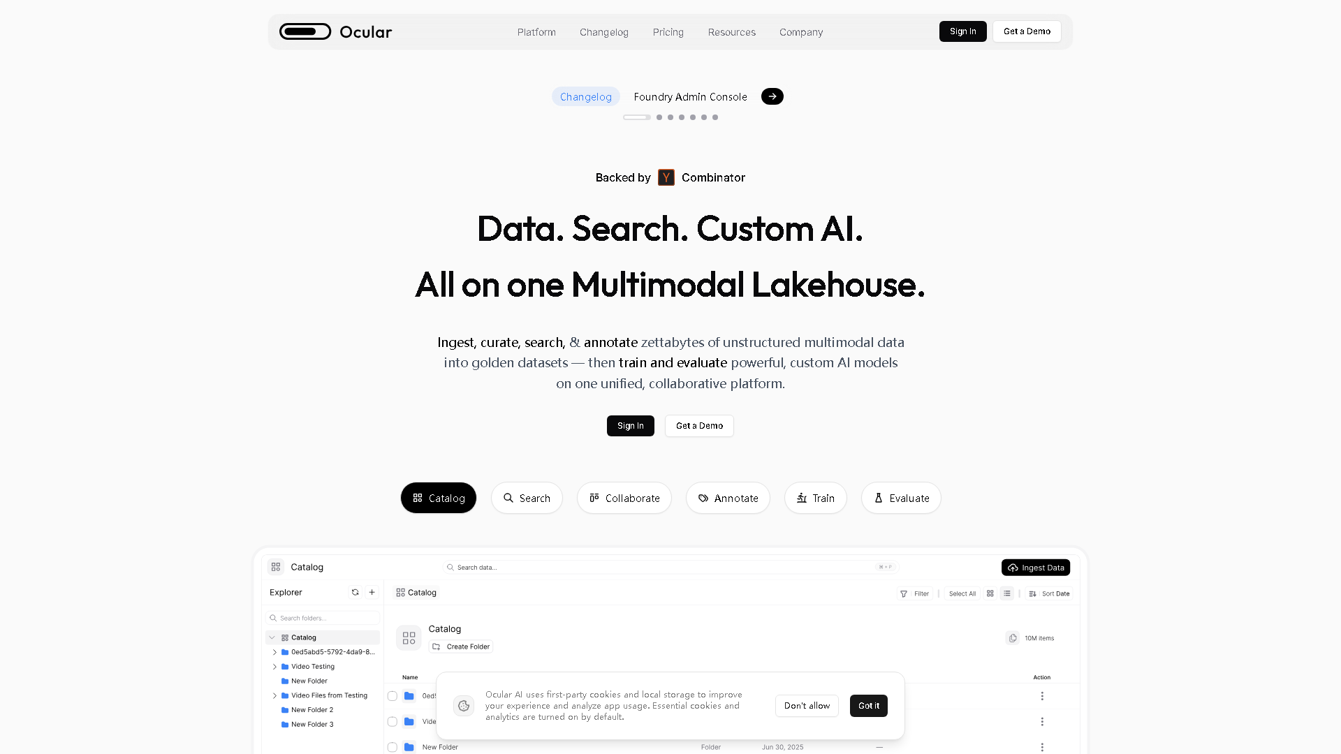 Ocular AI Interface Screenshot - AI Models & Infrastructure Tool