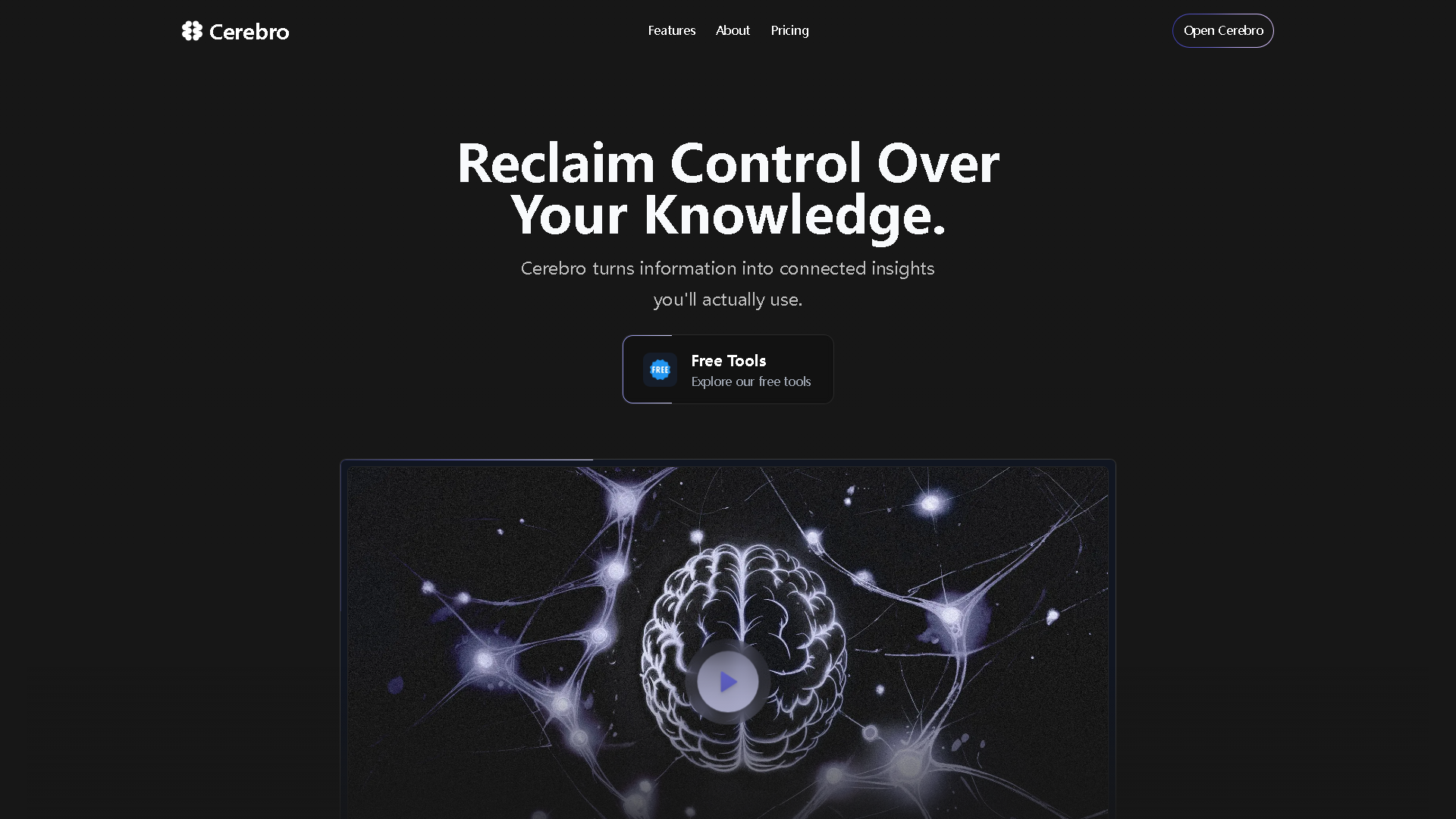 Cerebro - AI-Powered Knowledge Management Interface Screenshot - Office & Productivity Tool