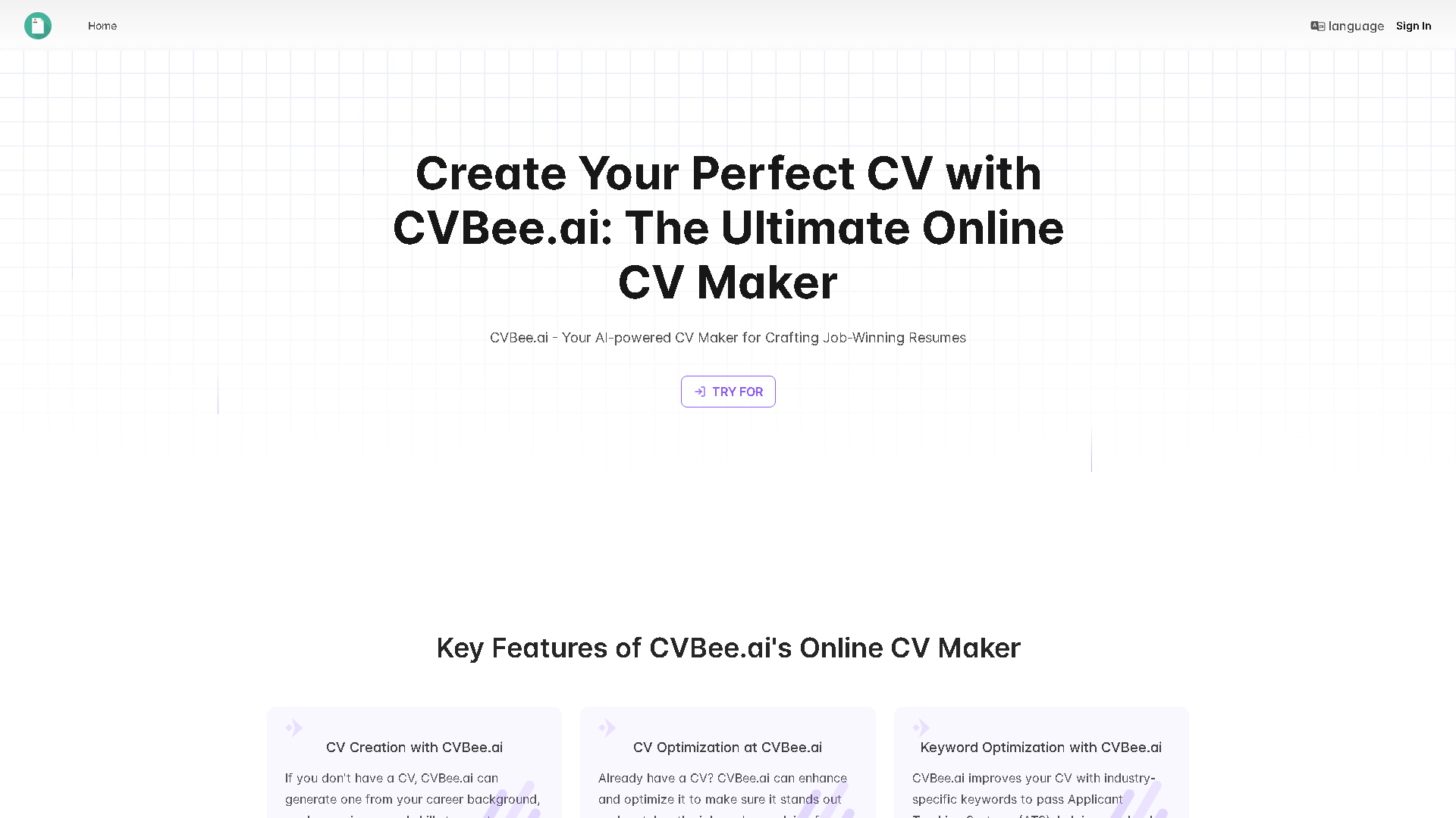 CVBee.ai Interface Screenshot - Office & Productivity Tool