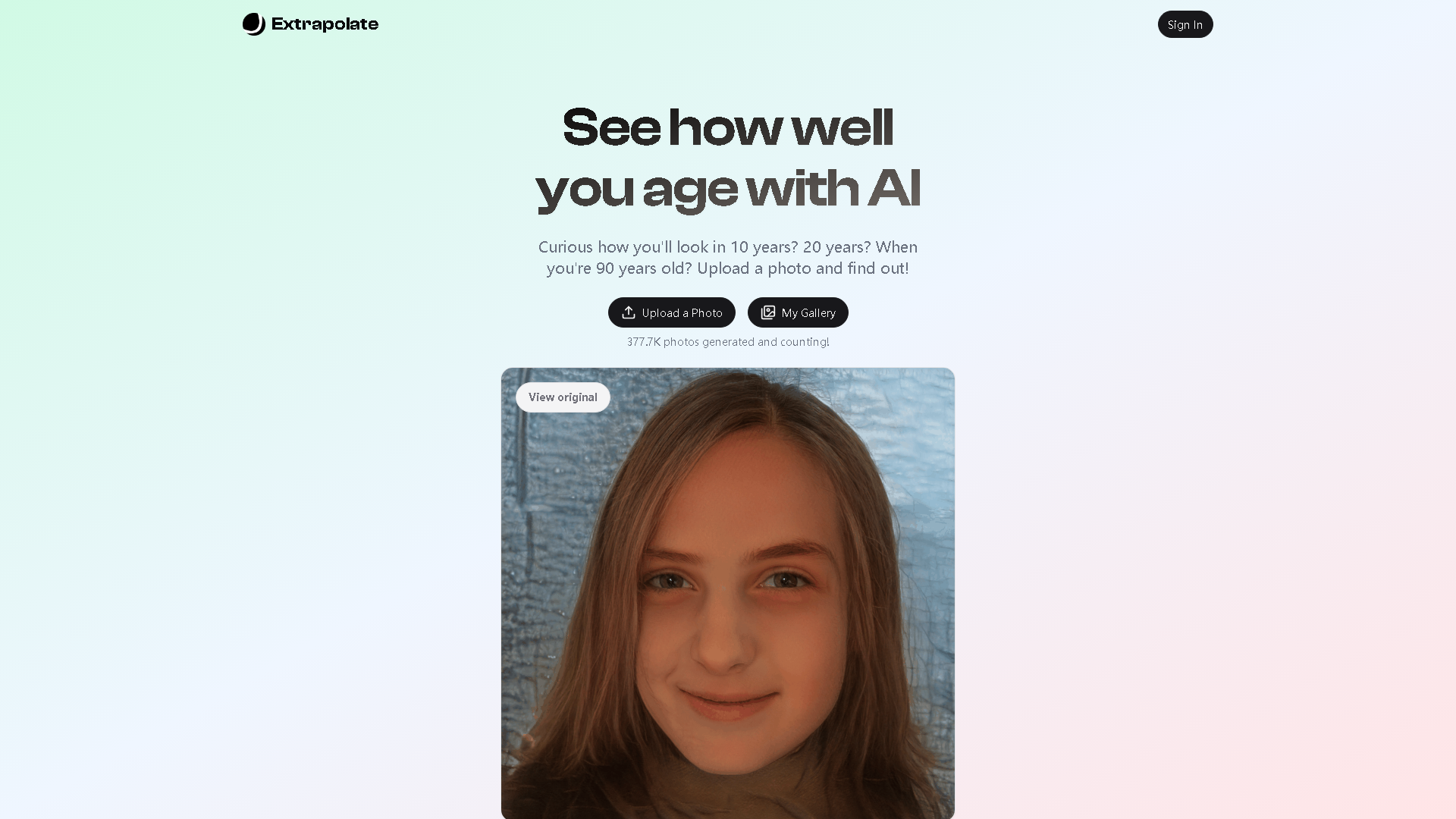Extrapolate Interface Screenshot - Image Generation & Editing Tool