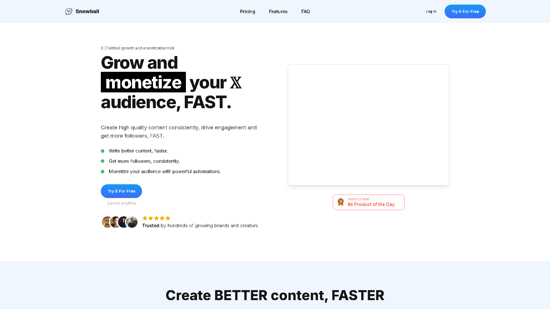 Snowball Interface Screenshot - Social Media Tool