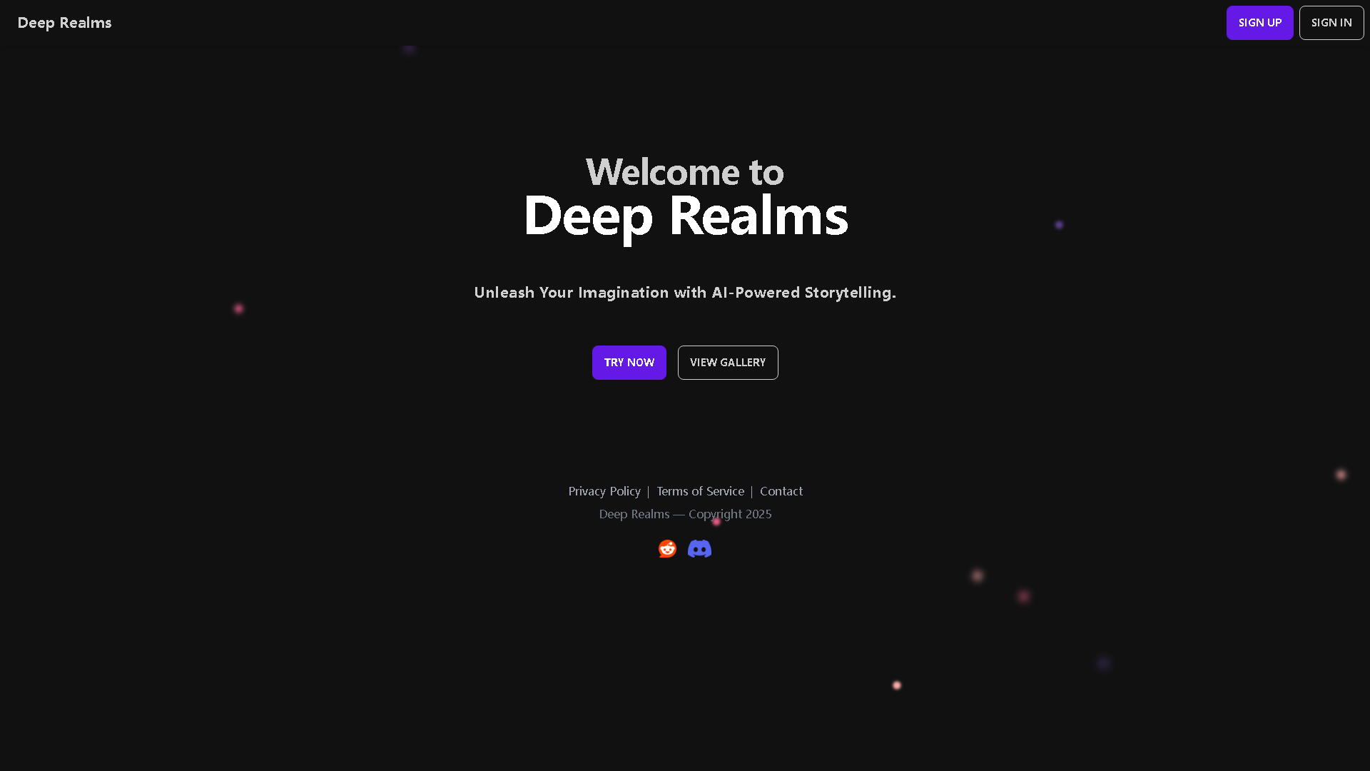 Deep Realms Interface Screenshot - Writing & Editing Tool