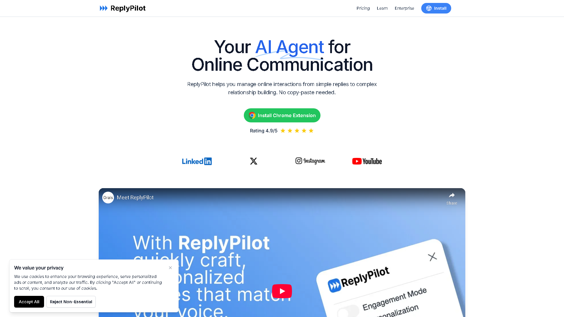 ReplyPilot Interface Screenshot - Marketing & SEO Tool