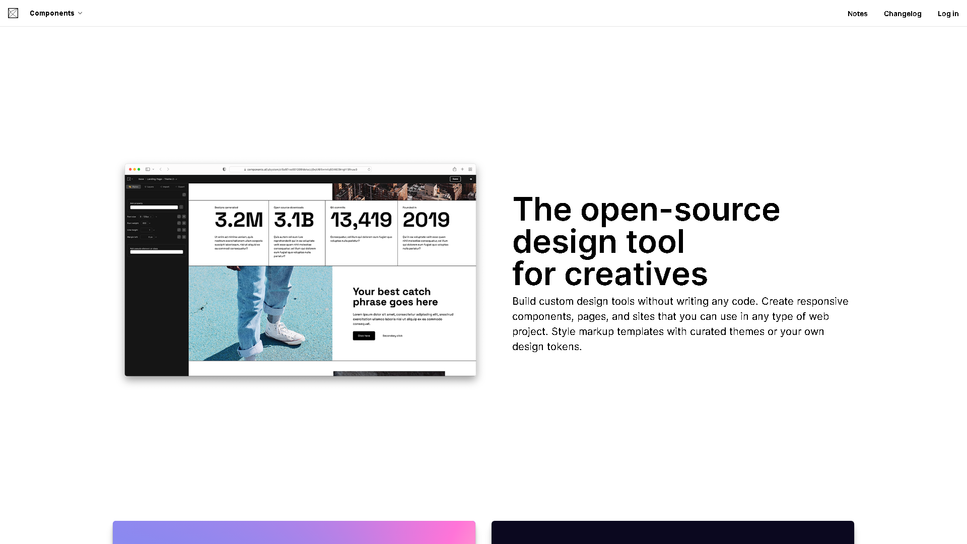 Components AI Interface Screenshot - Art & Creative Design Tool