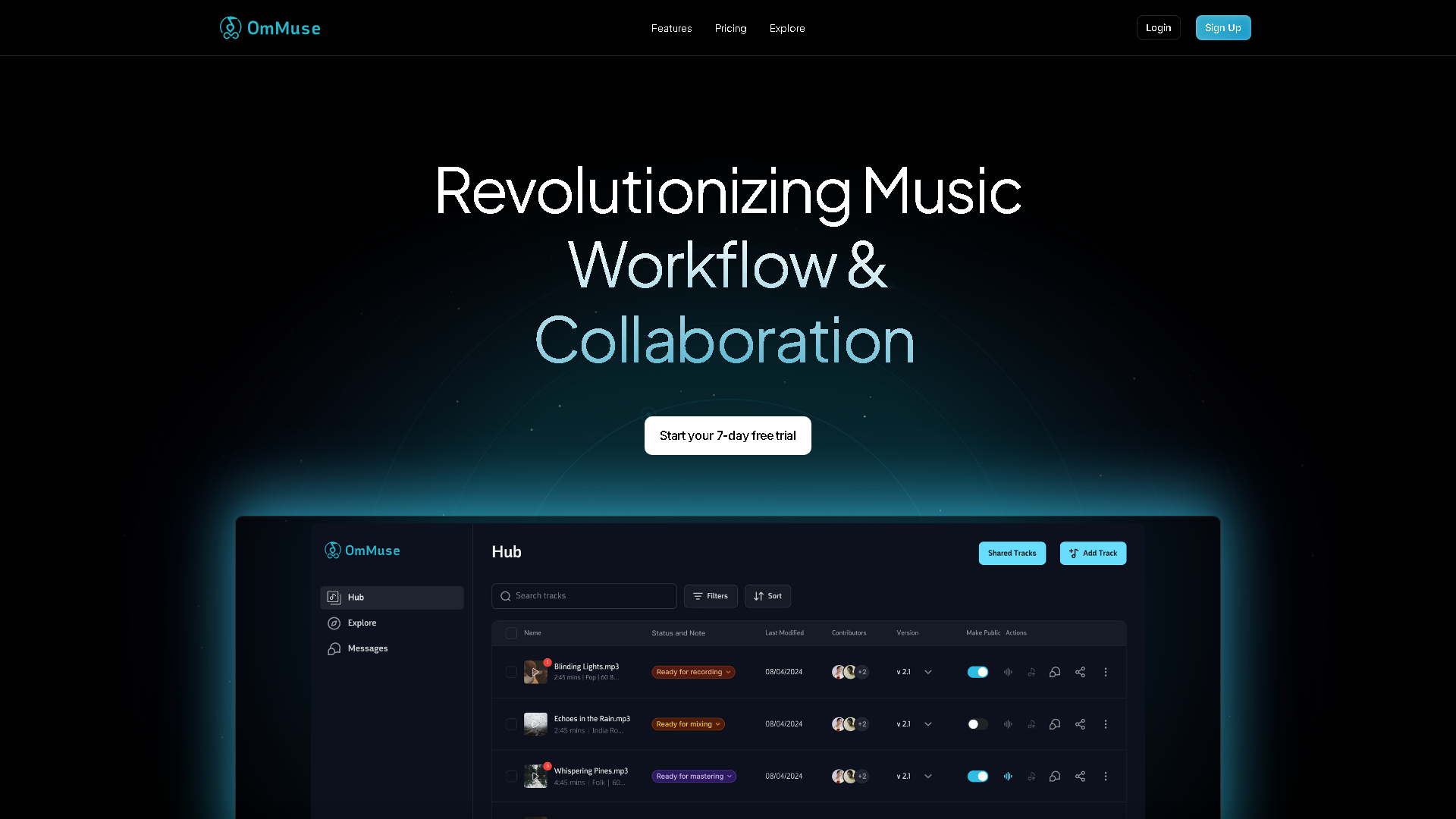 OmMuse Interface Screenshot - Music & Audio Tool