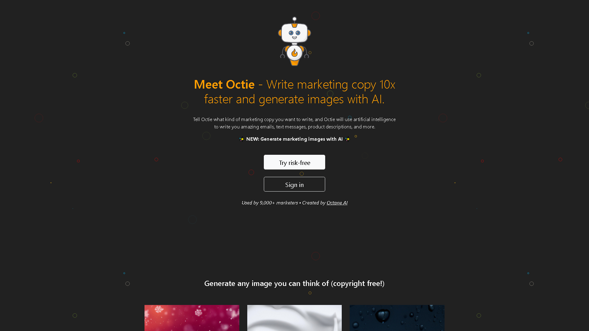 Octie.ai Interface Screenshot - Writing & Editing Tool