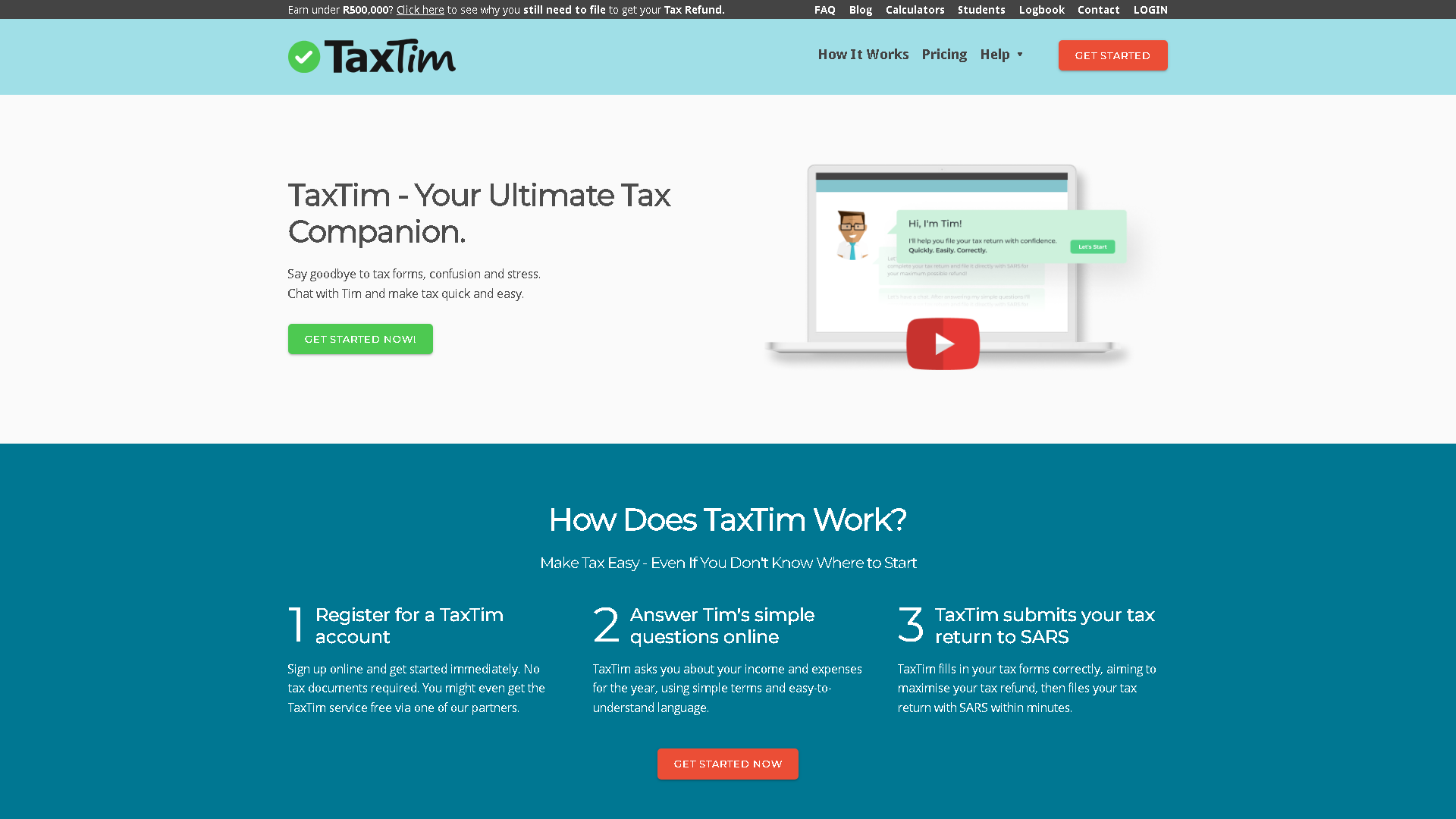 TaxTim SA Interface Screenshot - Legal & Finance Tool