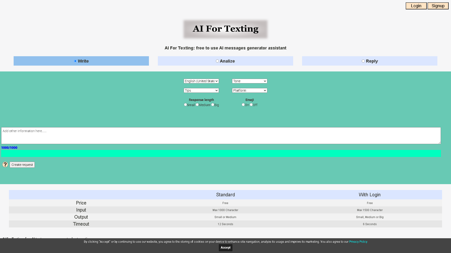AI For Texting Interface Screenshot - Writing & Editing Tool