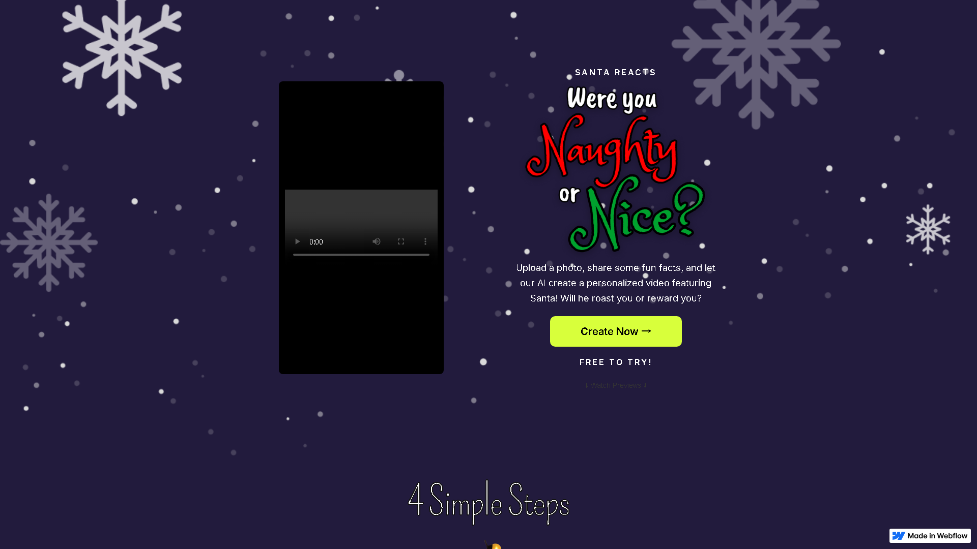 Santa Reacts Interface Screenshot - Video & Animation Tool