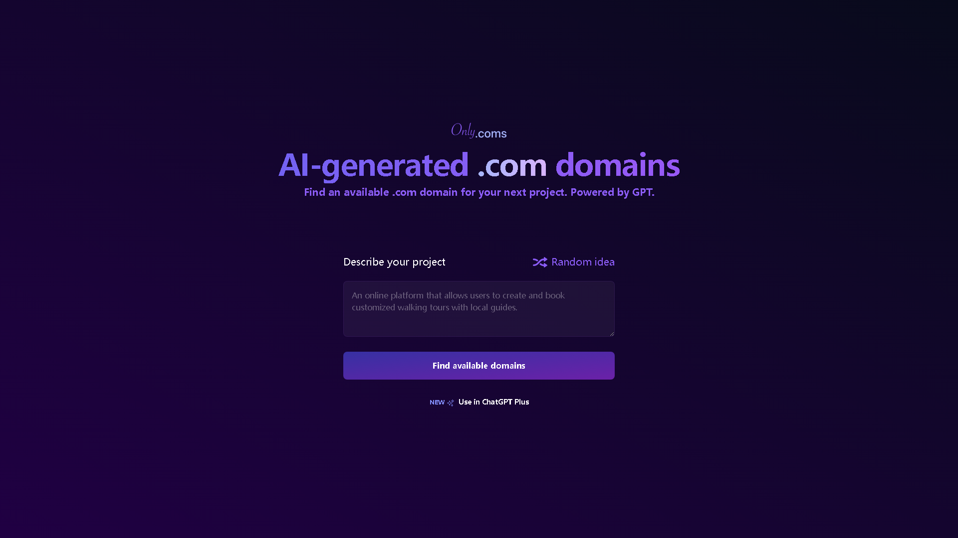 OnlyComs Interface Screenshot - Writing & Editing Tool