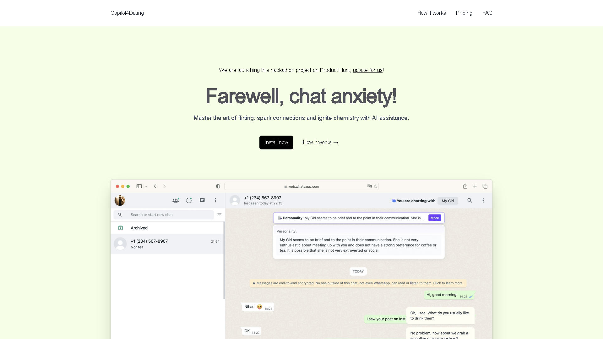 Copilot4dating Interface Screenshot - Social Media Tool