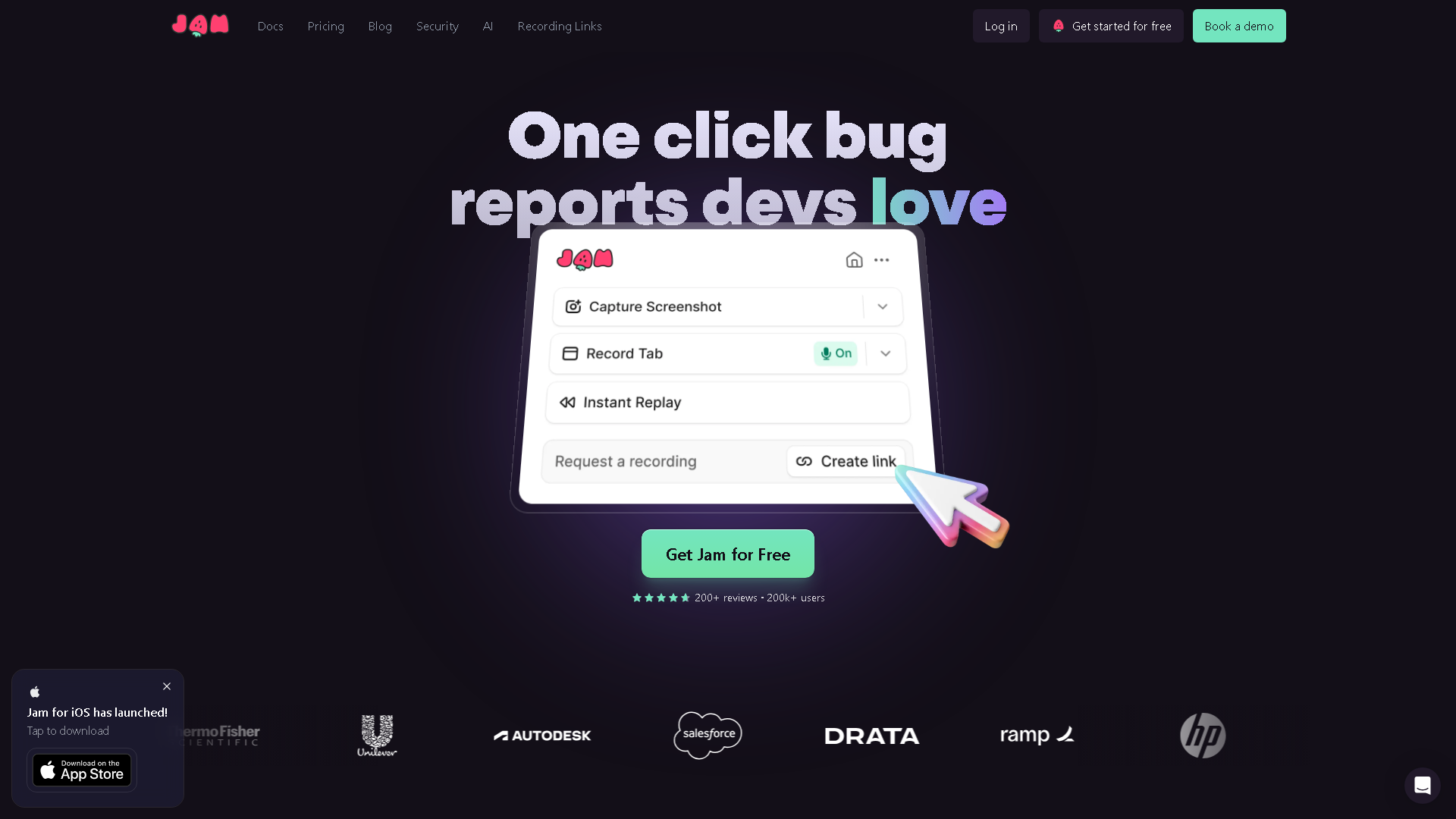 Jam Interface Screenshot - Development & APIs Tool