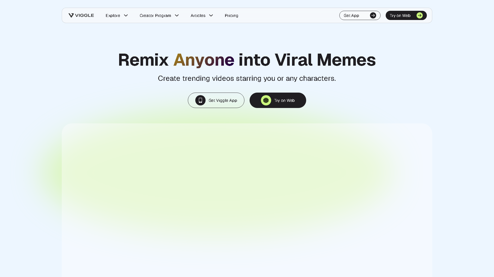 Viggle AI Interface Screenshot - Social Media Tool
