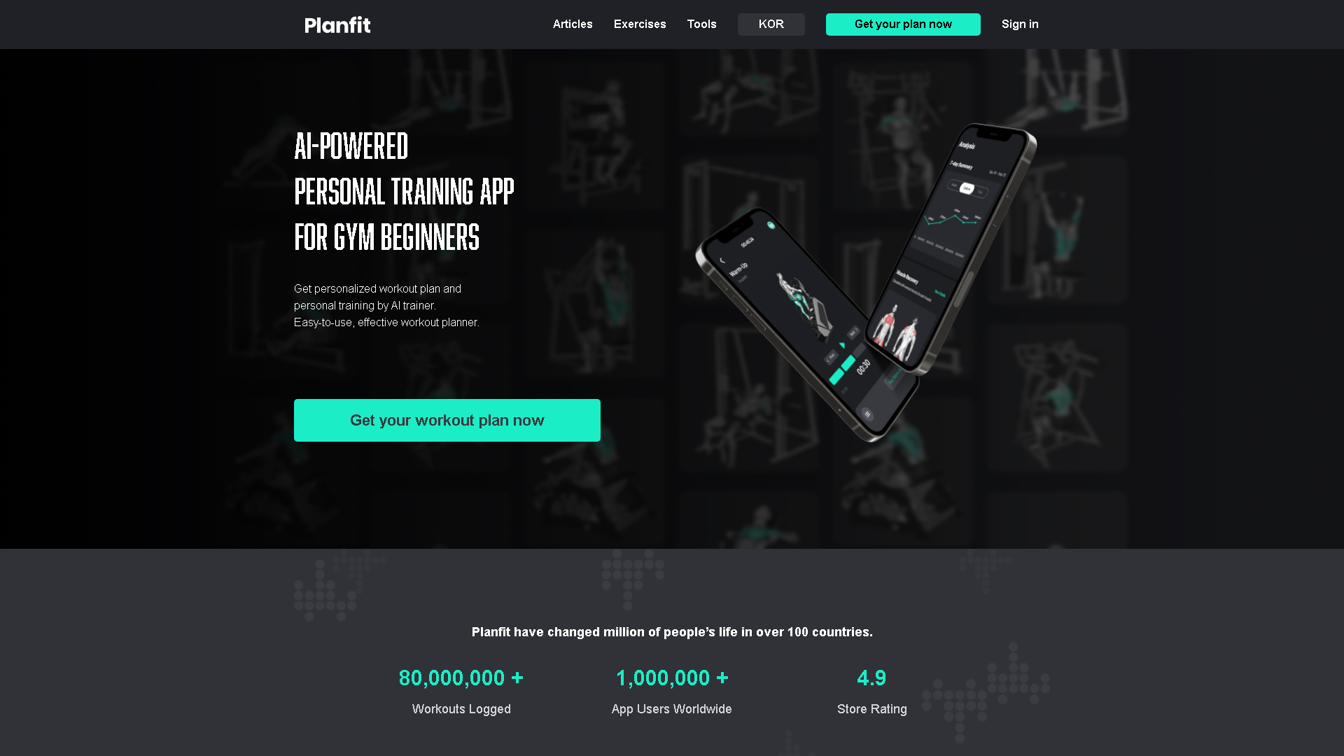 Planfit Interface Screenshot - Daily Life Tool