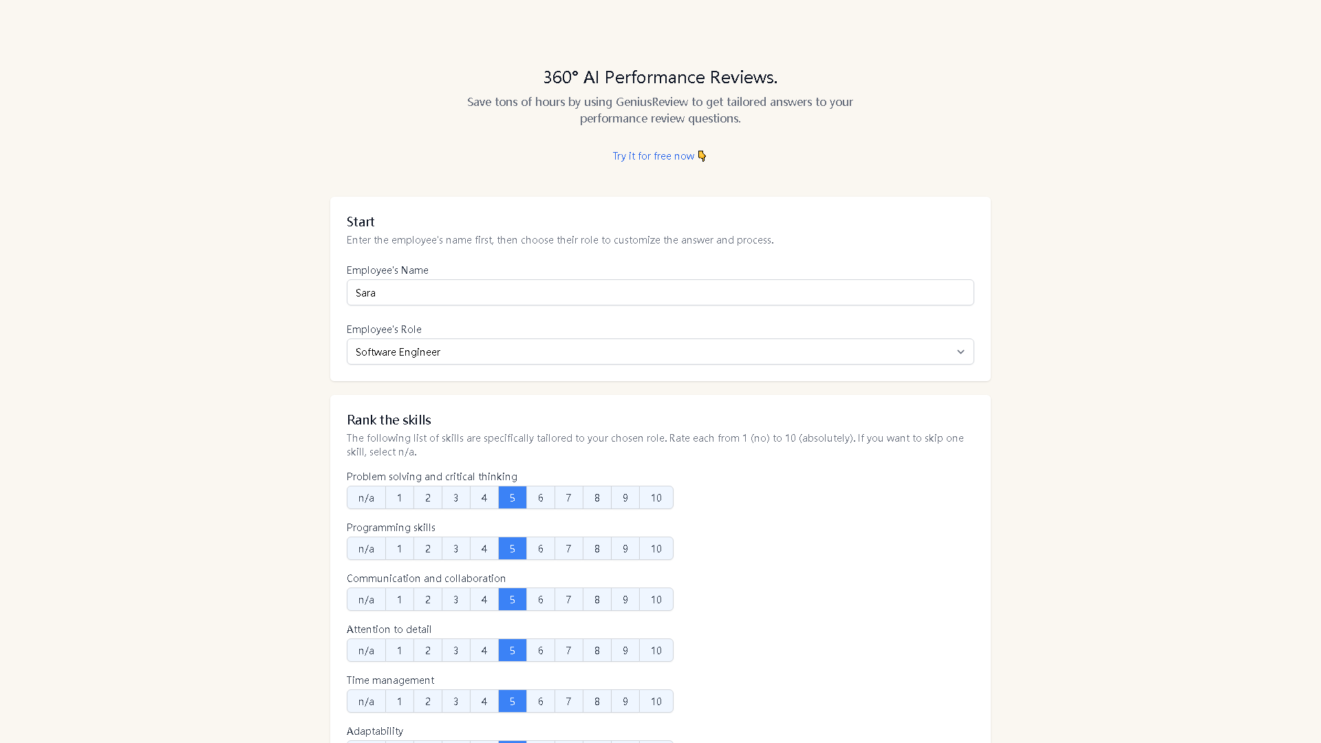 GeniusReview Interface Screenshot - Writing & Editing Tool