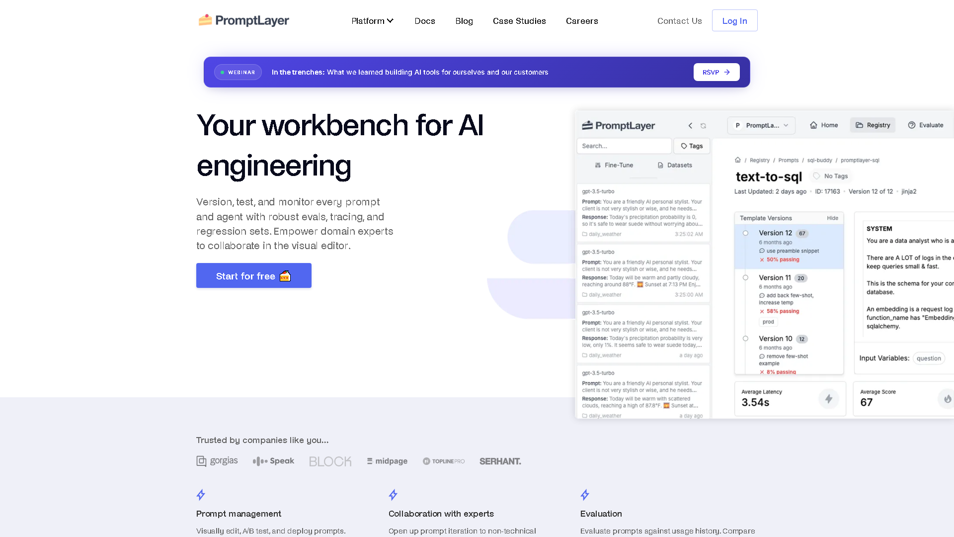 PromptLayer Interface Screenshot - Writing & Content Tool