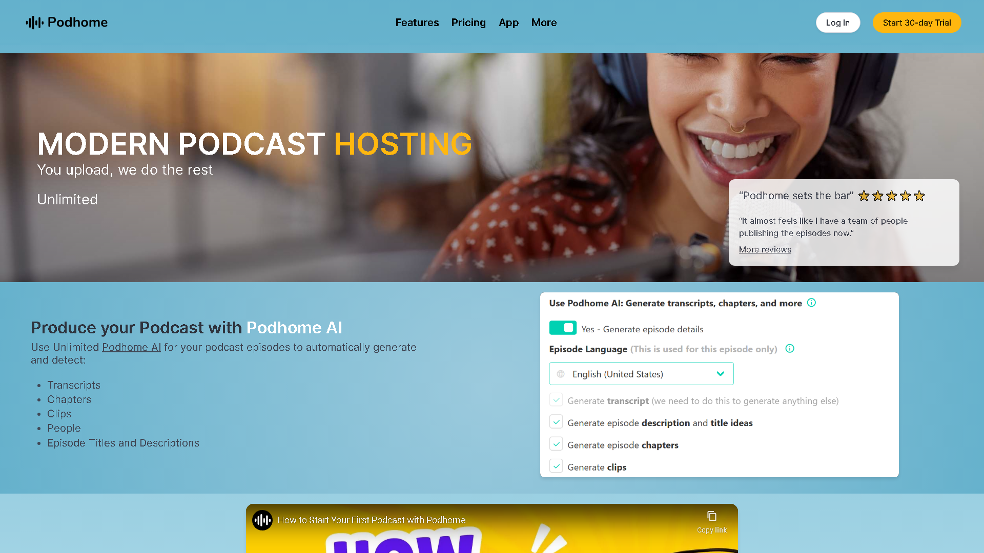 Podhome Interface Screenshot - Writing & Editing Tool