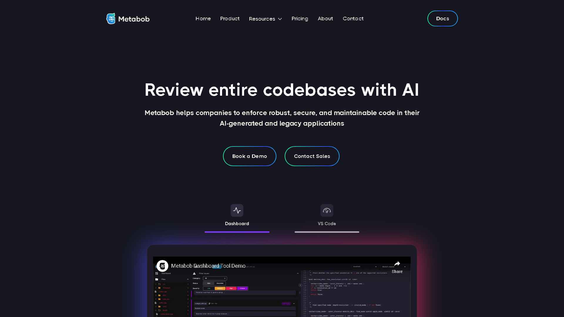 Metabob Interface Screenshot - Development & APIs Tool