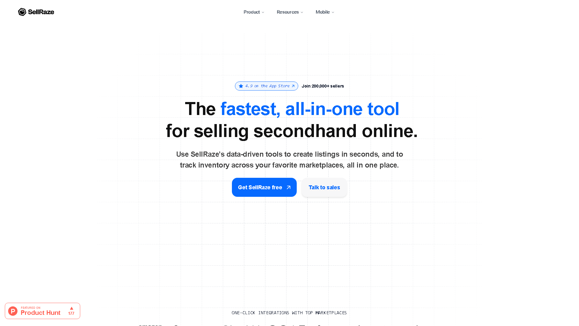 SellRaze Interface Screenshot - Writing & Editing Tool